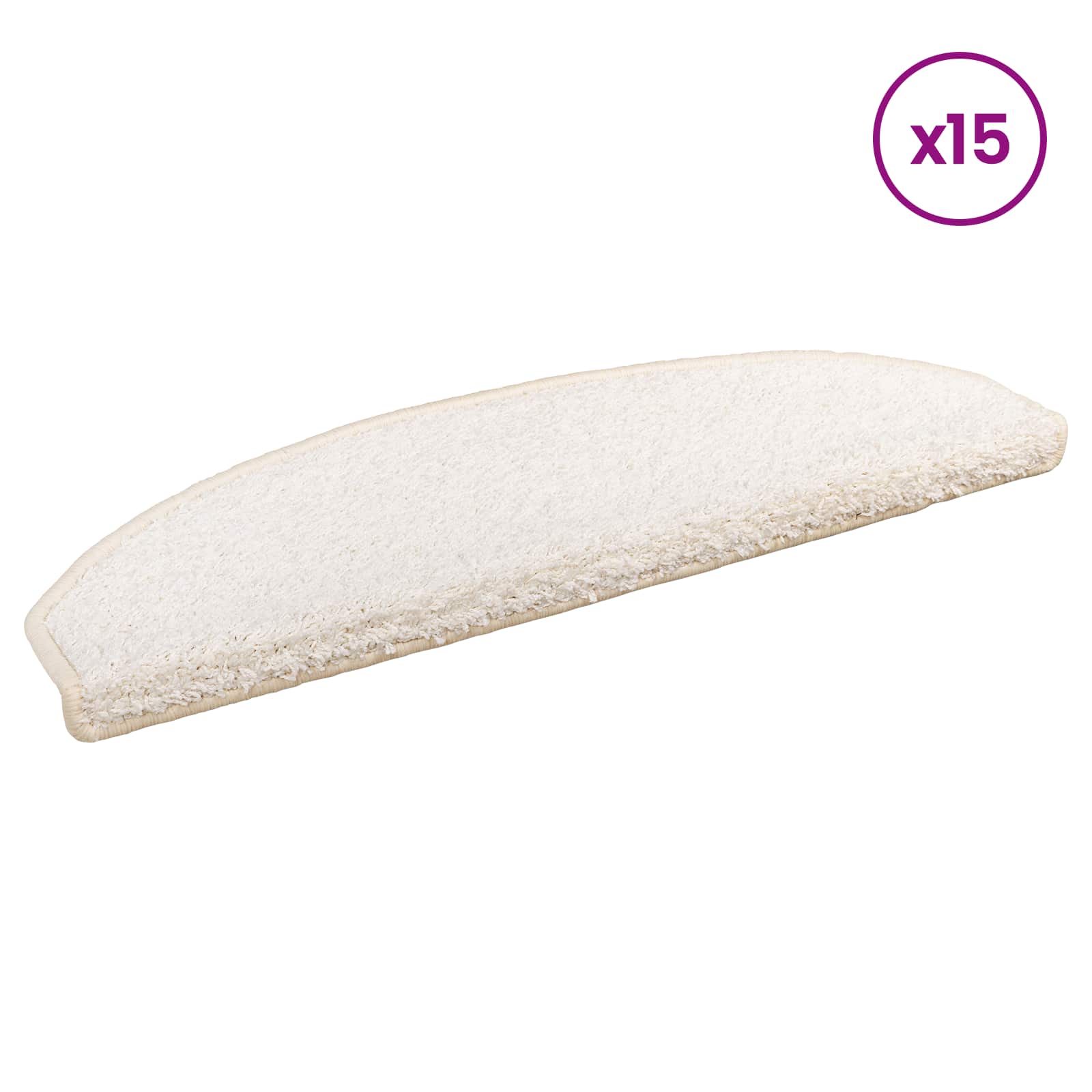 Tappetini per scale autoadesivi 15 pz 80 x 24,5 x 3,5 cm Bianco