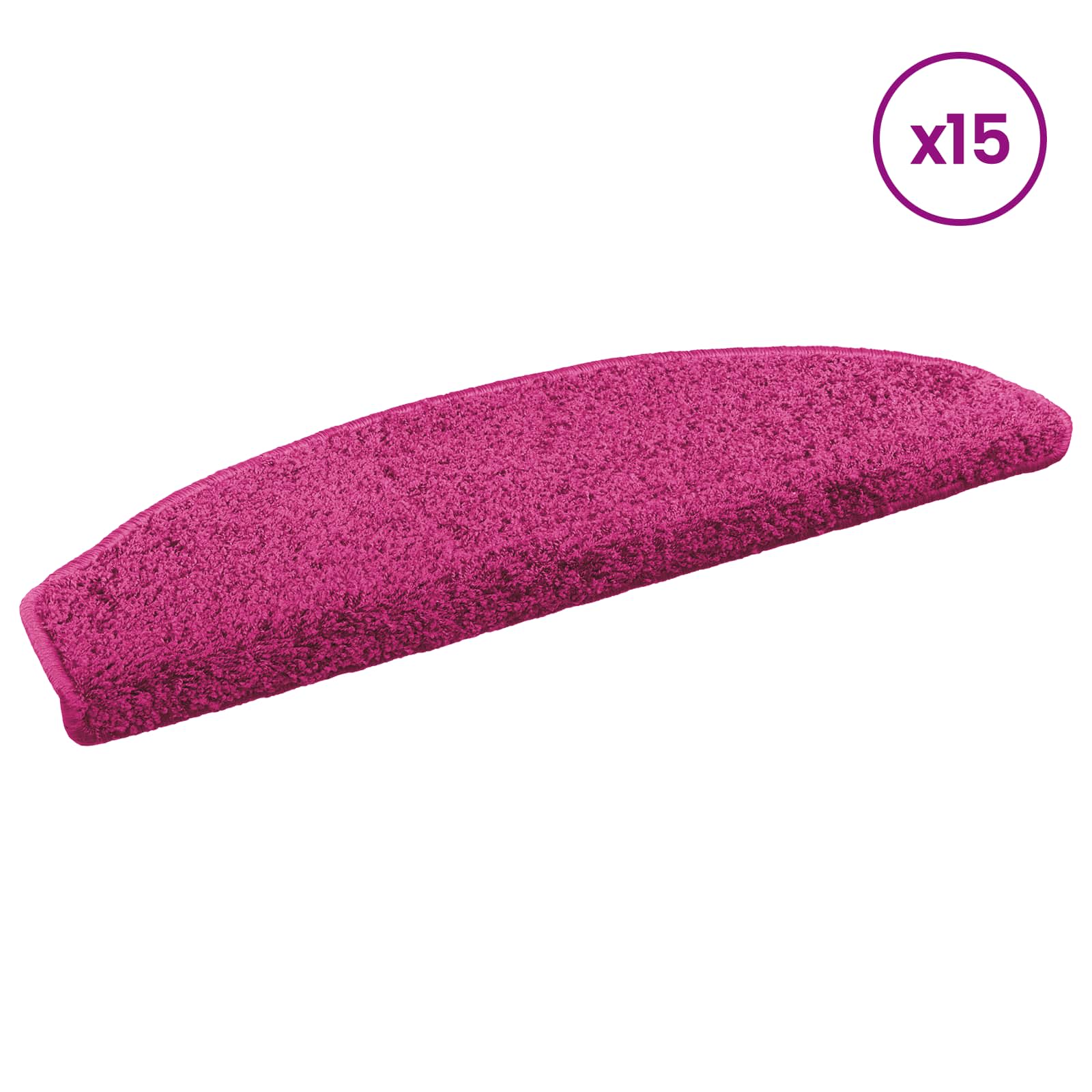 Tappetini per scale autoadesivi 15 pz 80 x 24,5 x 3,5 cm Rosa