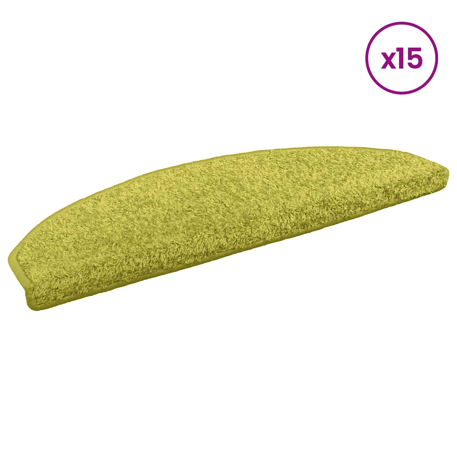 Tappetini per scale autoadesivi 15 pz 80 x 24,5 x 3,5 cm Verde