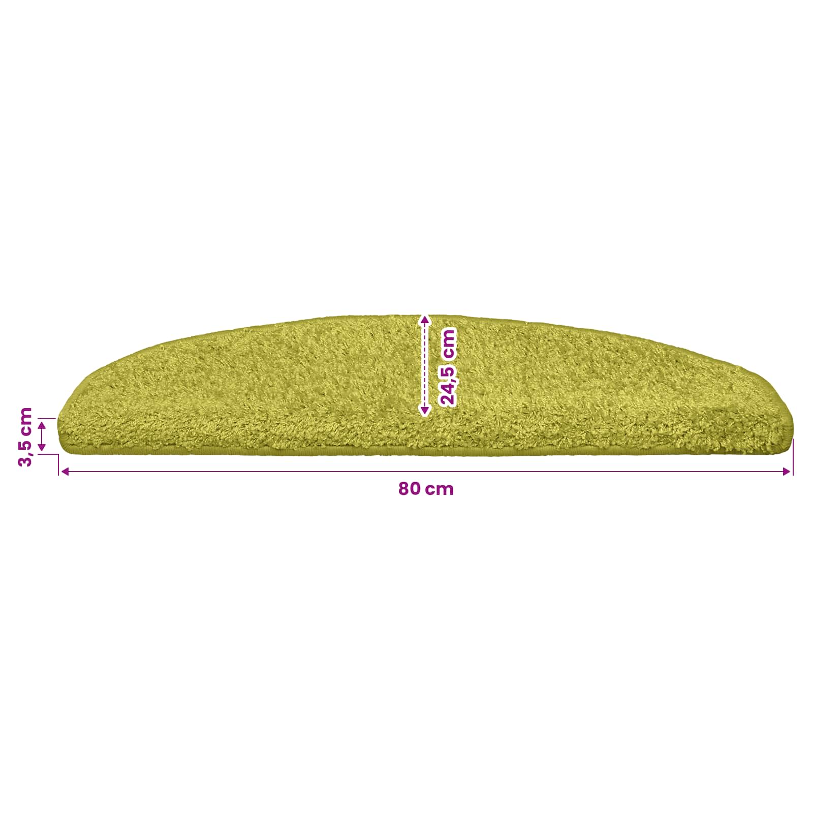 Tappetini per scale autoadesivi 15 pz 80 x 24,5 x 3,5 cm Verde