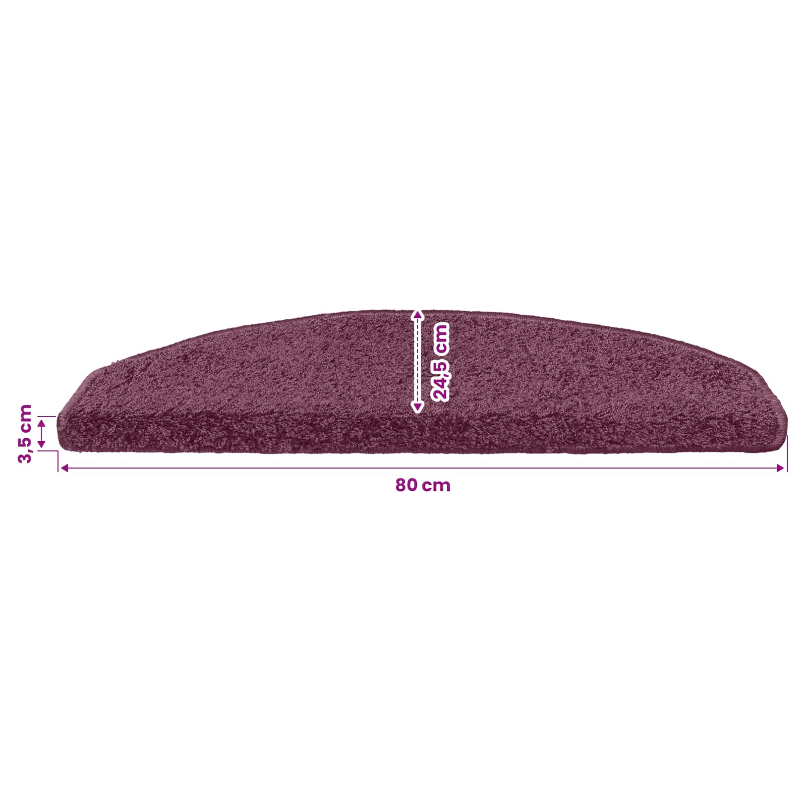 Tappetini per scale autoadesivi 15 pz 80 x 24,5 x 3,5 cm