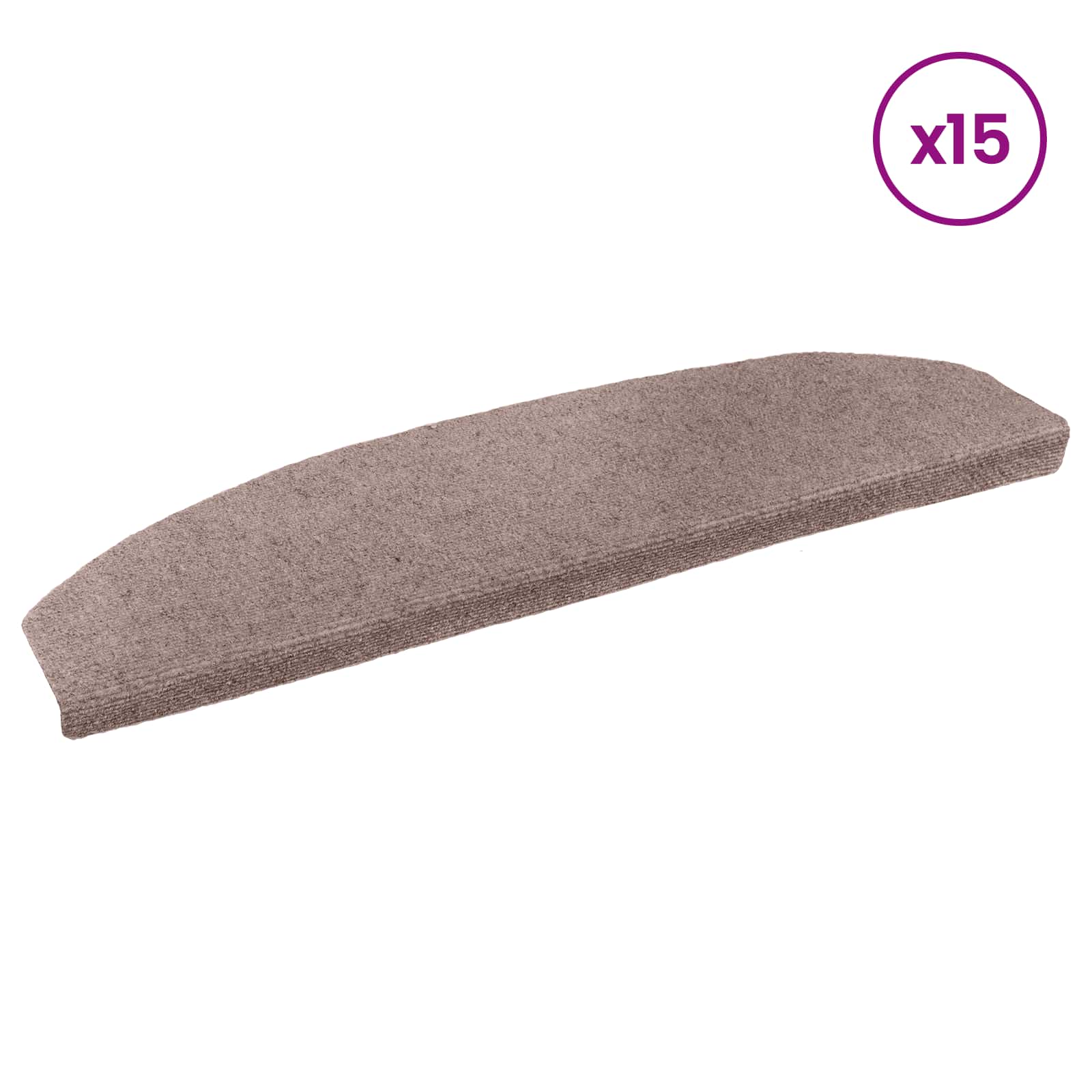 Tappetini per scale autoadesivi 15 pz 80 x 24,5 x 3,5 cm Beige
