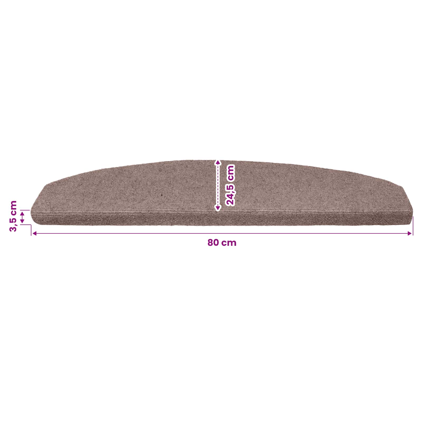 Tappetini per scale autoadesivi 15 pz 80 x 24,5 x 3,5 cm Beige
