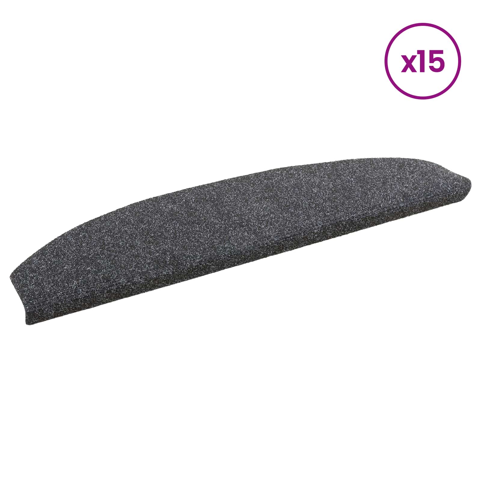 Tappetini per scale autoadesivi 15 pz 80 x 24,5 x 3,5 cm