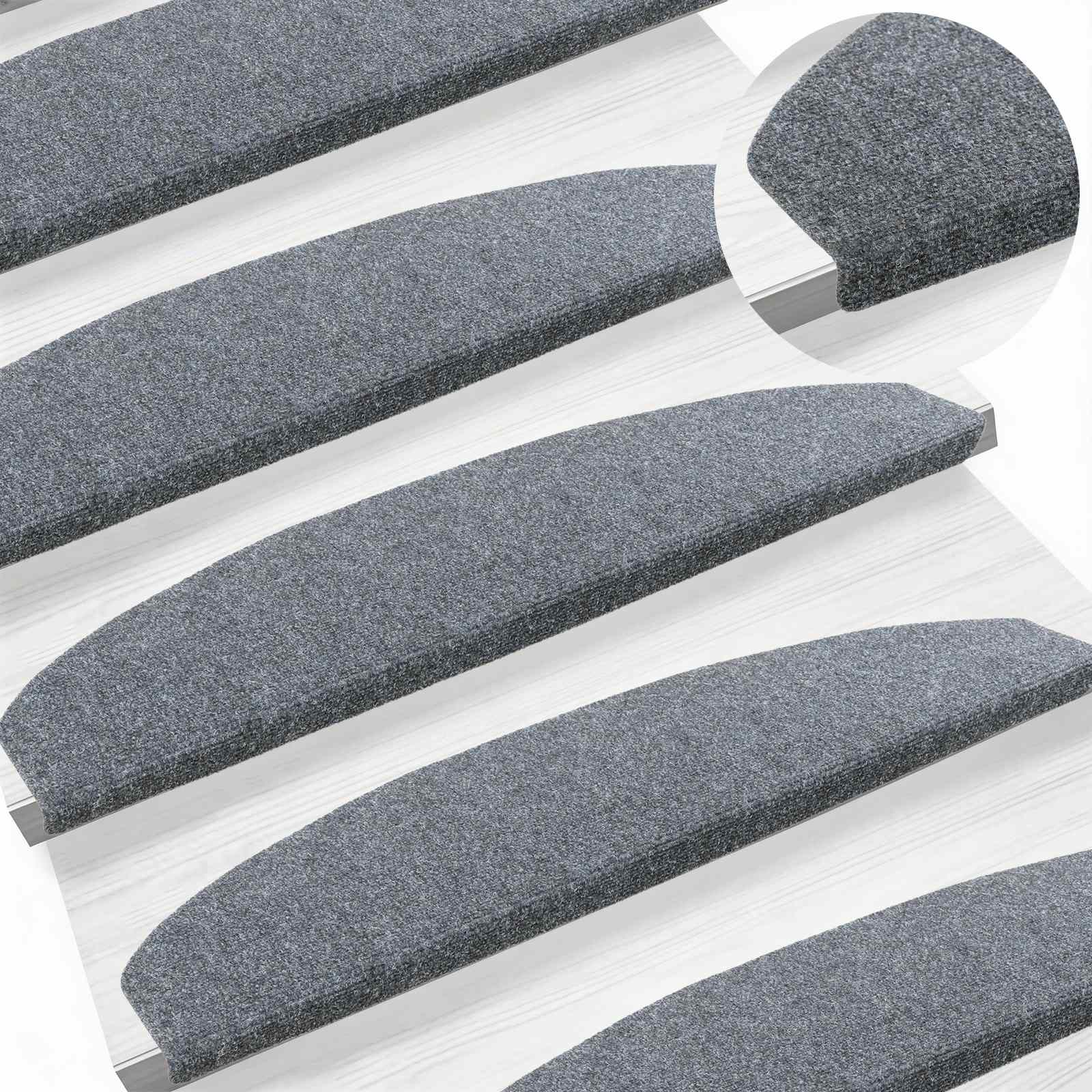 Tappetini per scale autoadesivi 15 pz 80 x 24,5 x 3,5 cm