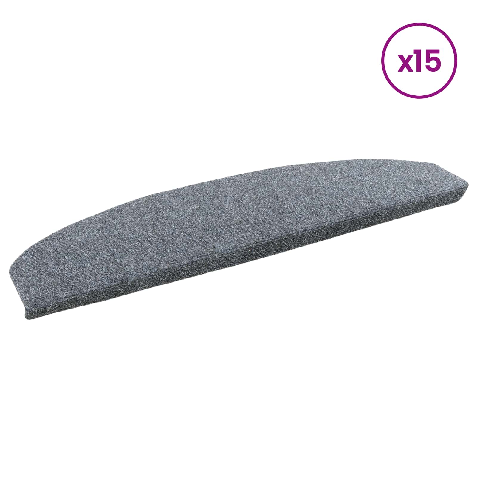 Tappetini per scale autoadesivi 15 pz 80 x 24,5 x 3,5 cm