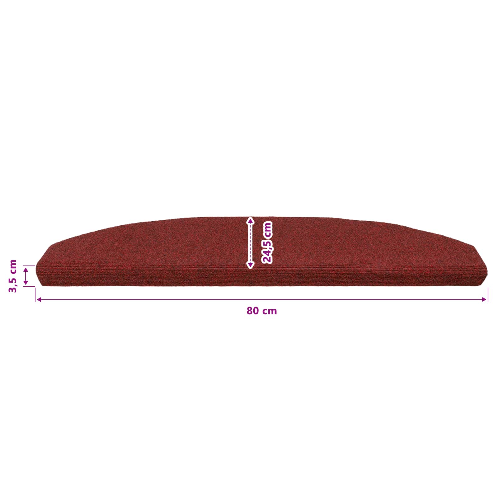 Tappetini per scale autoadesivi 15 pz 80 x 24,5 x 3,5 cm