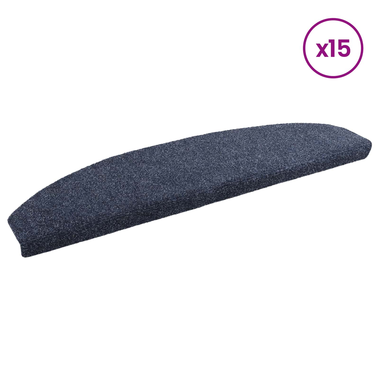 Tappetini per scale autoadesivi 15 pz 80 x 24,5 x 3,5 cm Blu