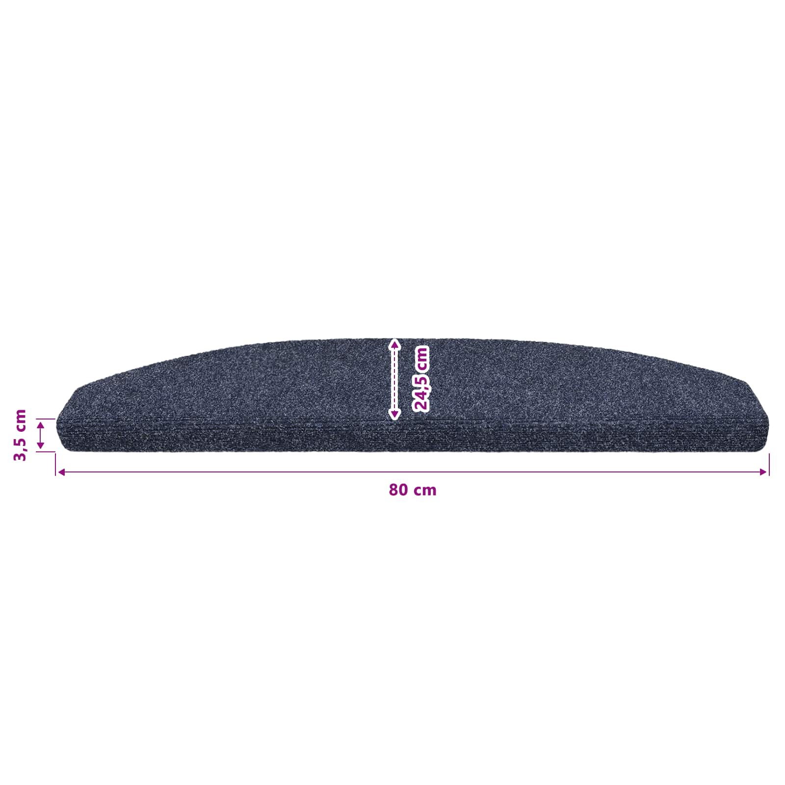 Tappetini per scale autoadesivi 15 pz 80 x 24,5 x 3,5 cm Blu