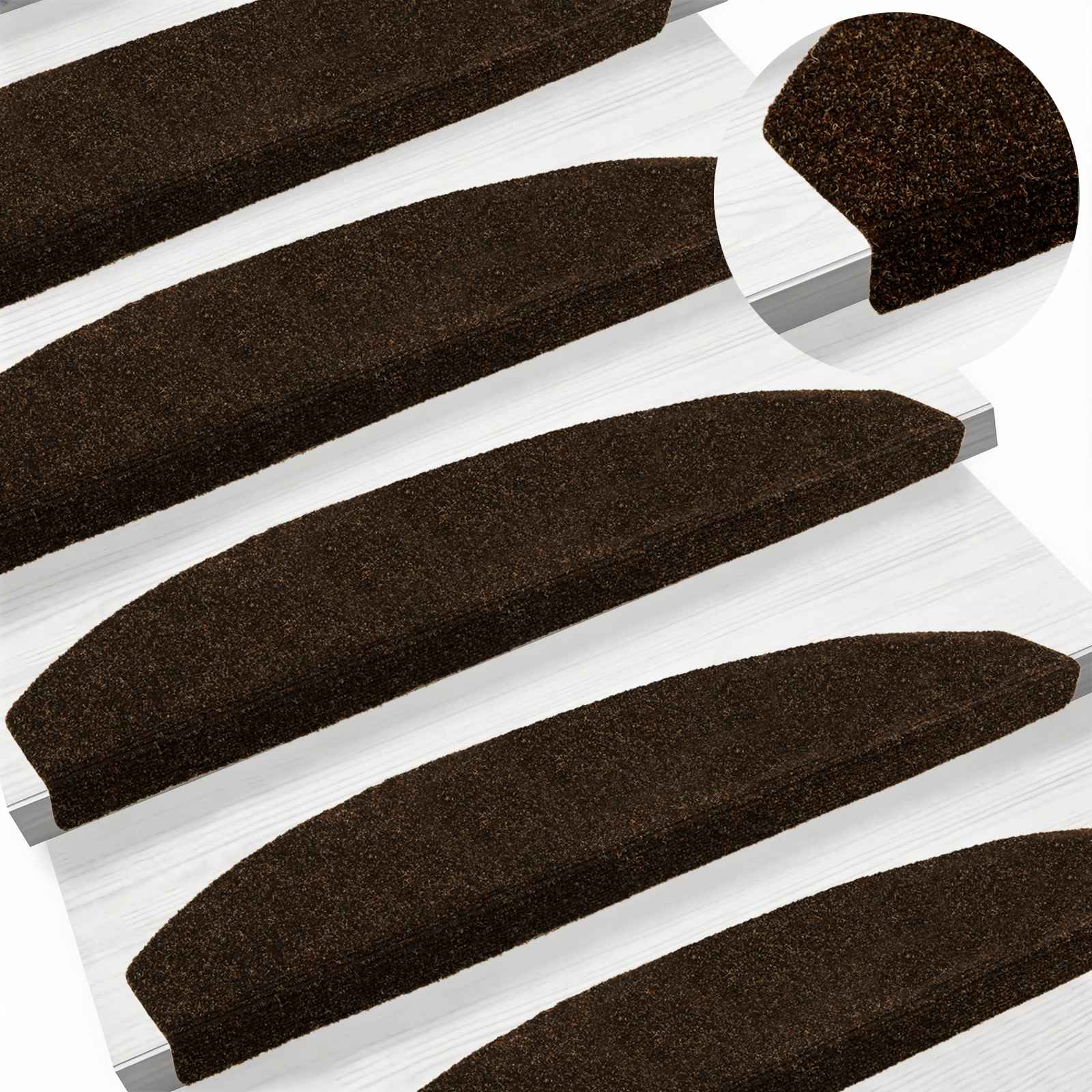 Tappetini per scale autoadesivi 15 pz 80 x 24,5 x 3,5 cm