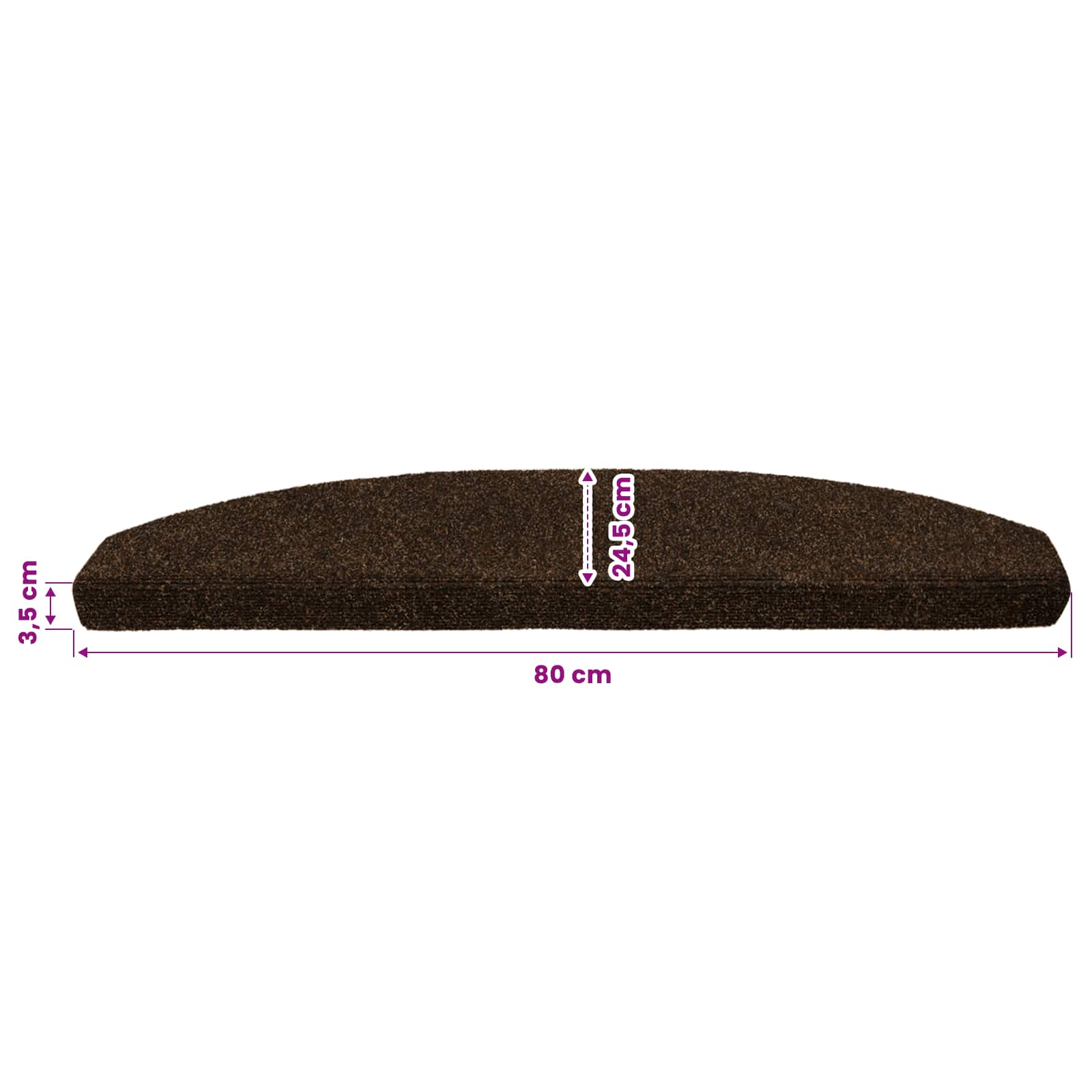 Tappetini per scale autoadesivi 15 pz 80 x 24,5 x 3,5 cm