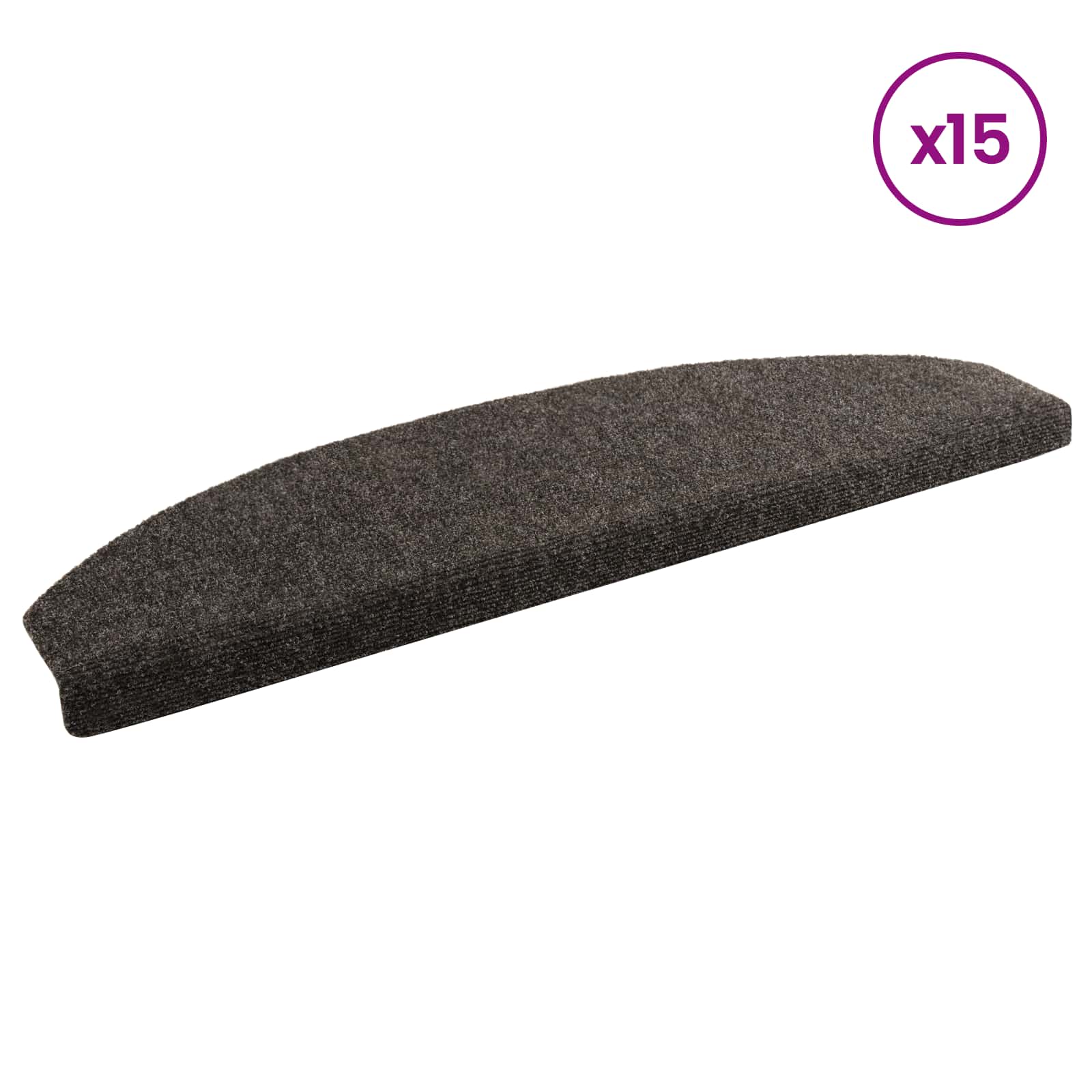 Tappetini per scale autoadesivi 15 pz 80 x 24,5 x 3,5 cm
