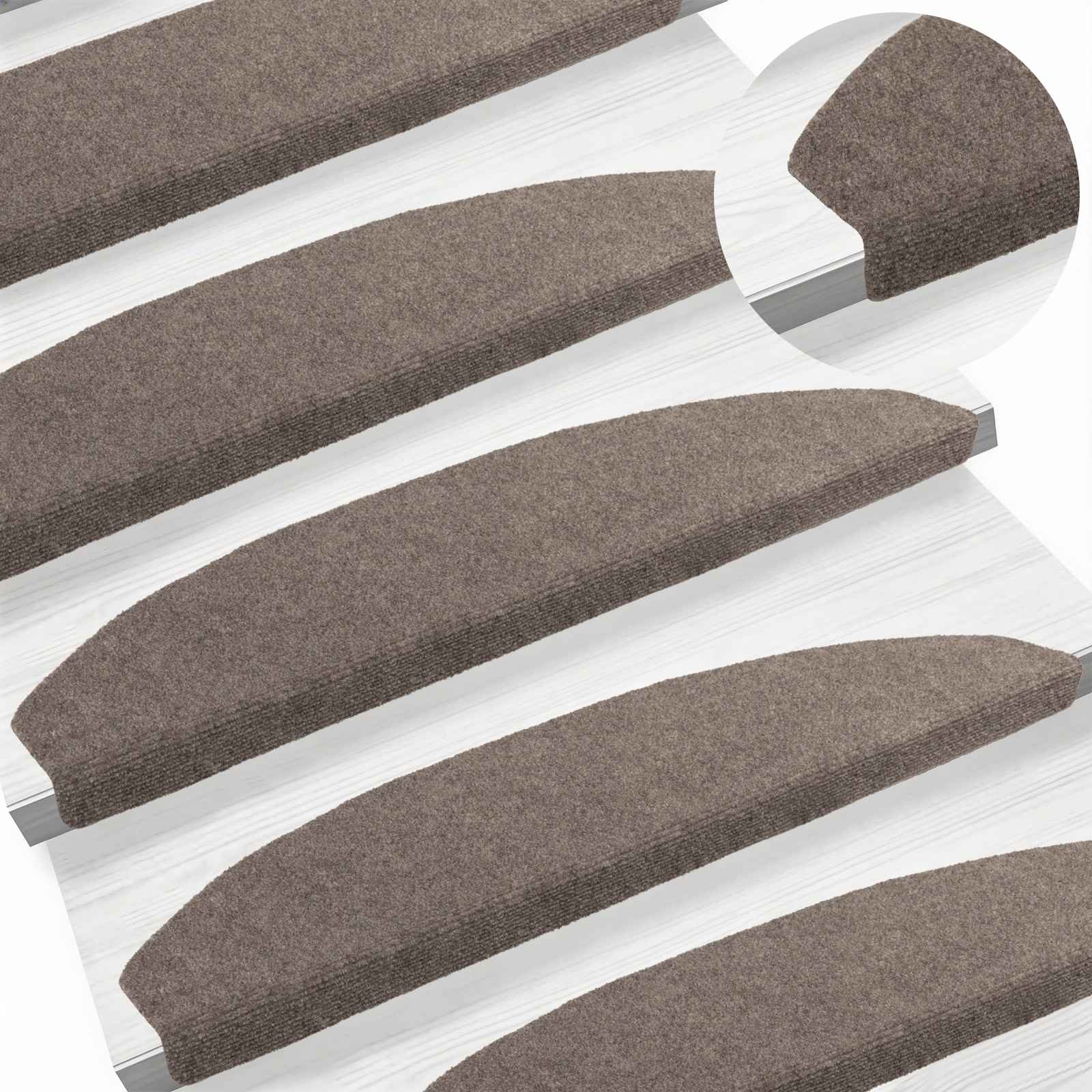 Tappetini per scale autoadesivi 15 pz 80 x 24,5 x 3,5 cm Moca