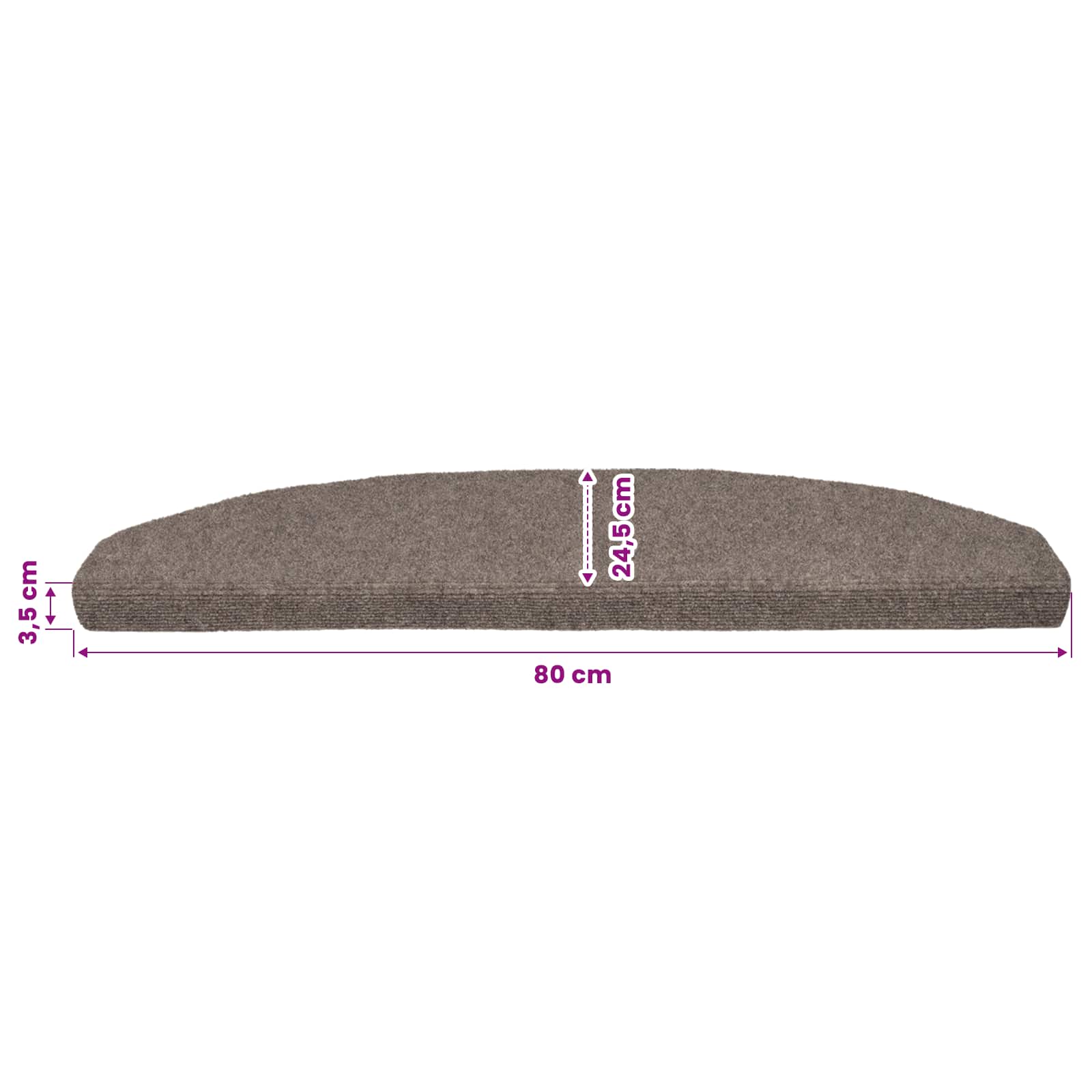 Tappetini per scale autoadesivi 15 pz 80 x 24,5 x 3,5 cm Moca