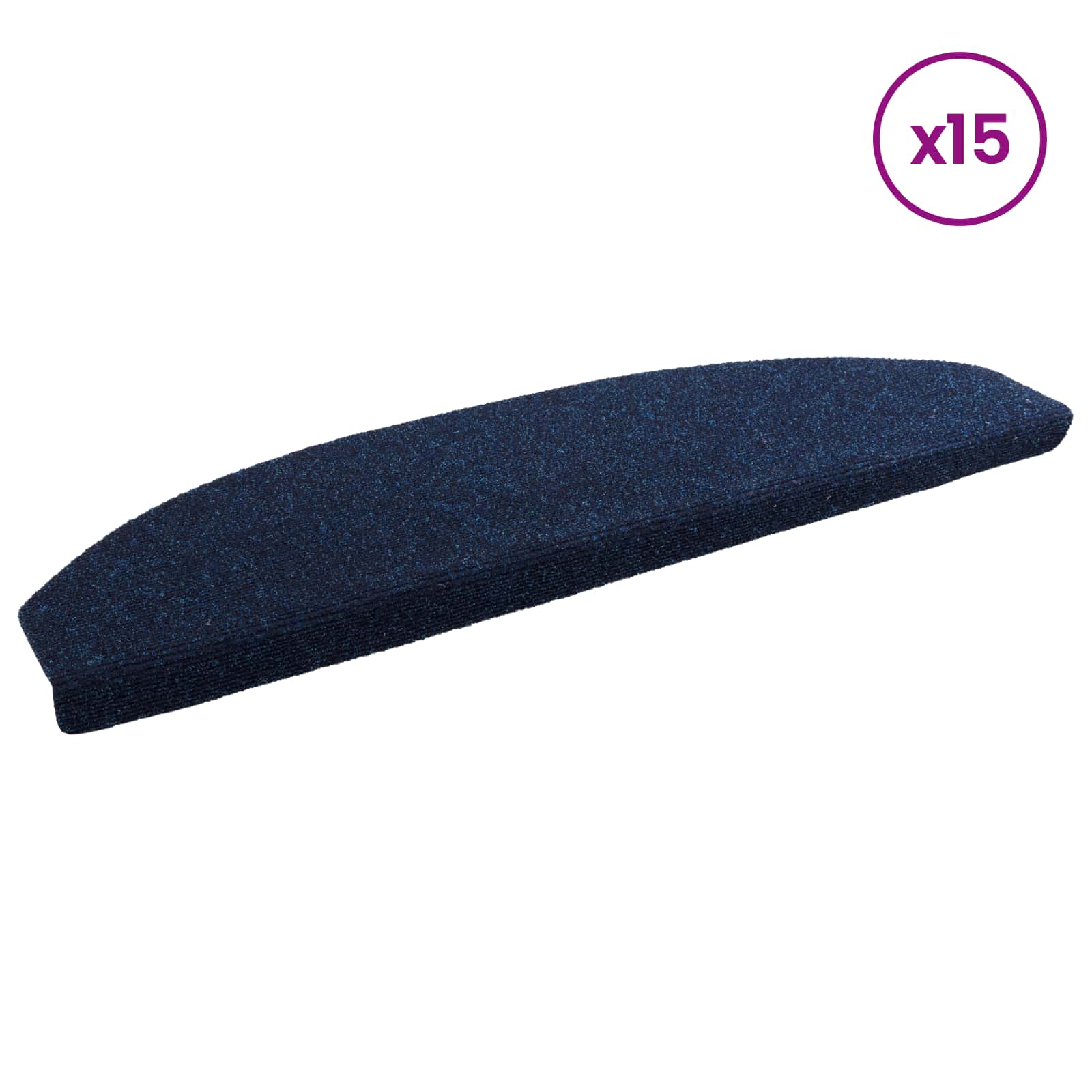 Tappetini per scale autoadesivi 15 pz 80 x 24,5 x 3,5 cm Navy