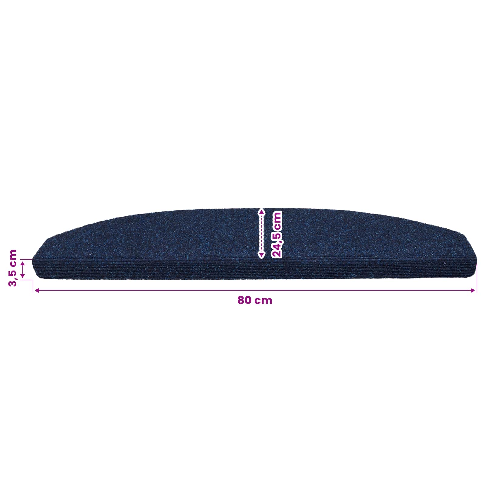 Tappetini per scale autoadesivi 15 pz 80 x 24,5 x 3,5 cm Navy