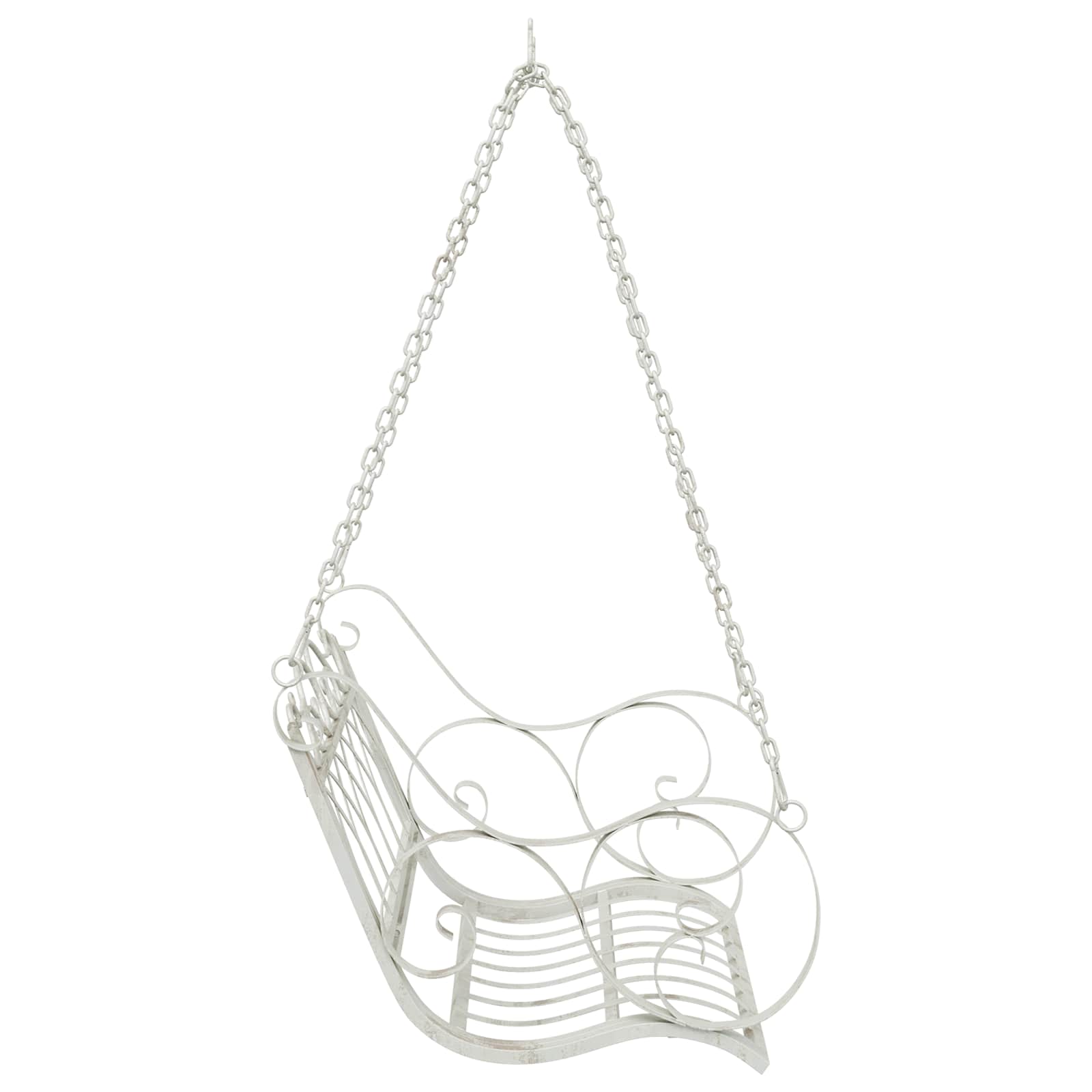 Panchina a Dondolo Acciaio 71 x 75 x 59 cm Bianco Antico