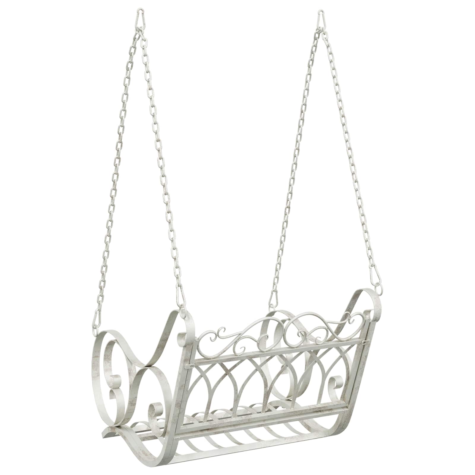 Panchina a Dondolo Acciaio 71 x 75 x 59 cm Bianco Antico
