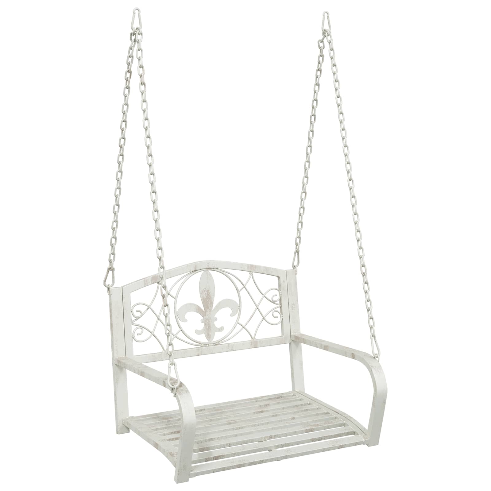 Panchina a Dondolo Acciaio 71,5 x 59 x 55 cm Bianco Antico