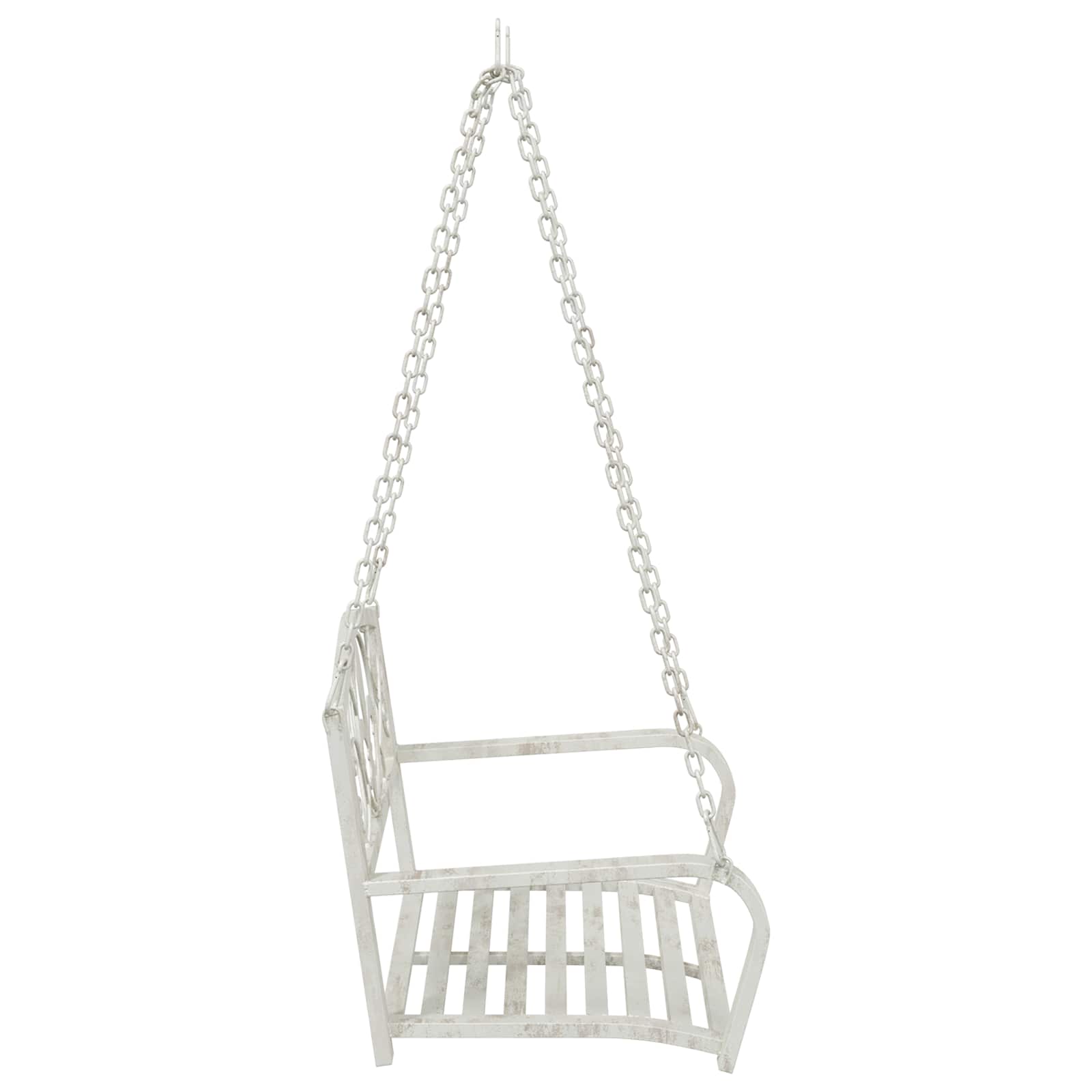 Panchina a Dondolo Acciaio 71,5 x 59 x 55 cm Bianco Antico