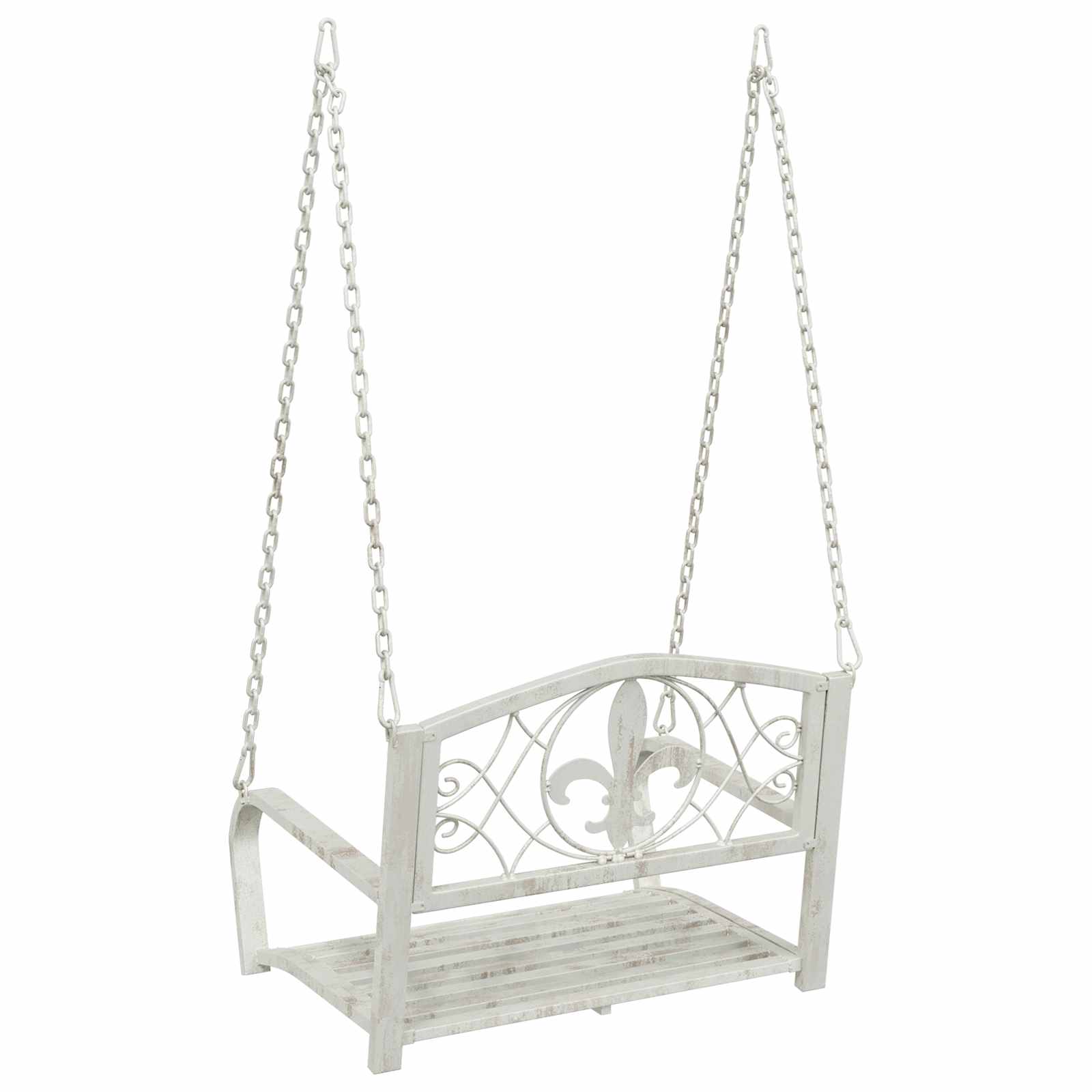 Panchina a Dondolo Acciaio 71,5 x 59 x 55 cm Bianco Antico