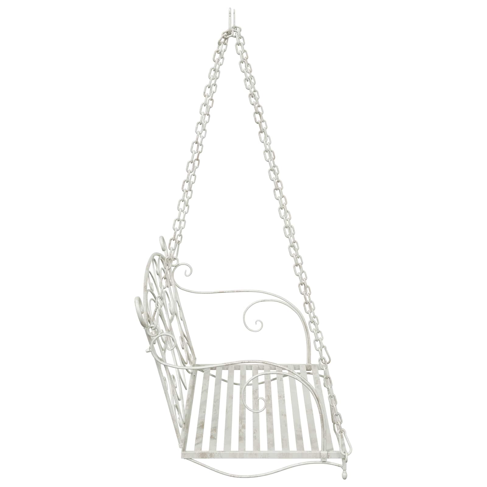 Panchina a Dondolo Acciaio 105,5 x 61 x 56 cm Bianco Antico