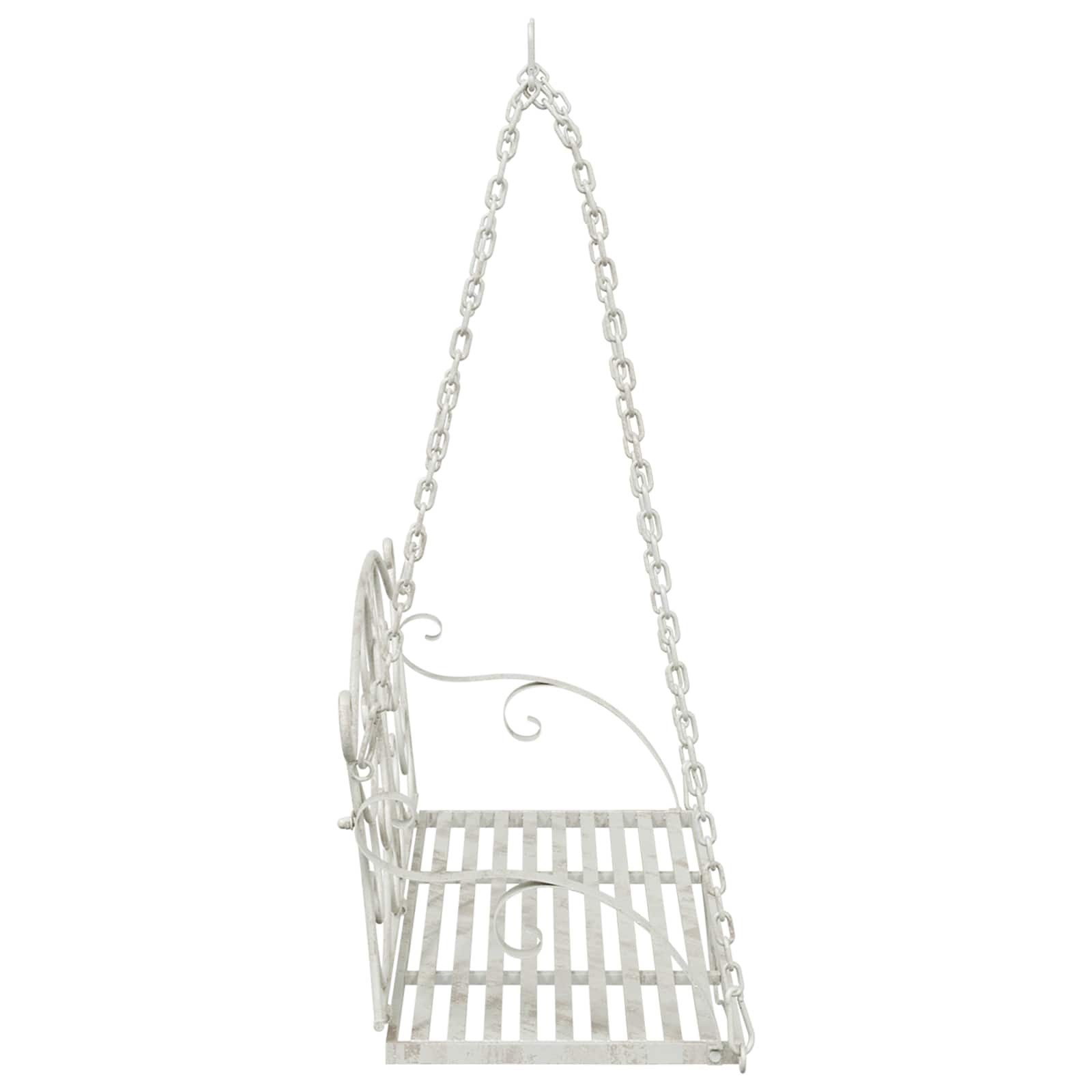 Panchina a Dondolo Acciaio 110 x 52,5 x 47 cm Bianco Antico