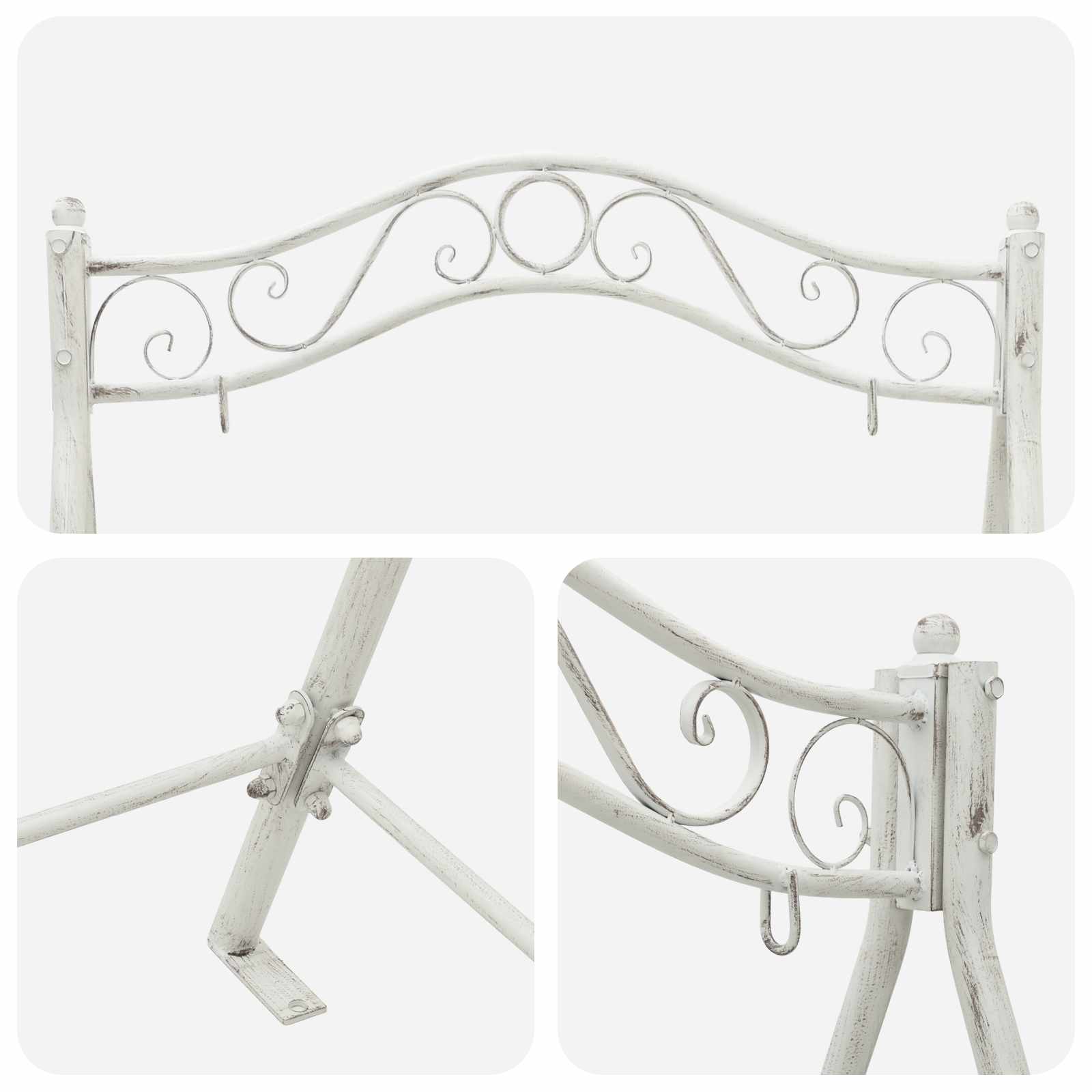 Telaio per Altalena Bianco Antico 113 x 121,5 x 168 cm Acciaio