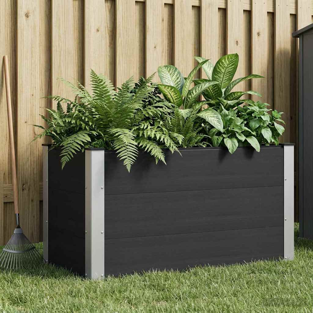 Letto rialzato da giardino Nero 100 x 50 x 54 cm