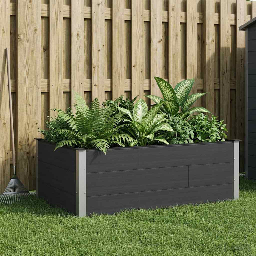 Letto rialzato da giardino Nero 150 x 100 x 54 cm