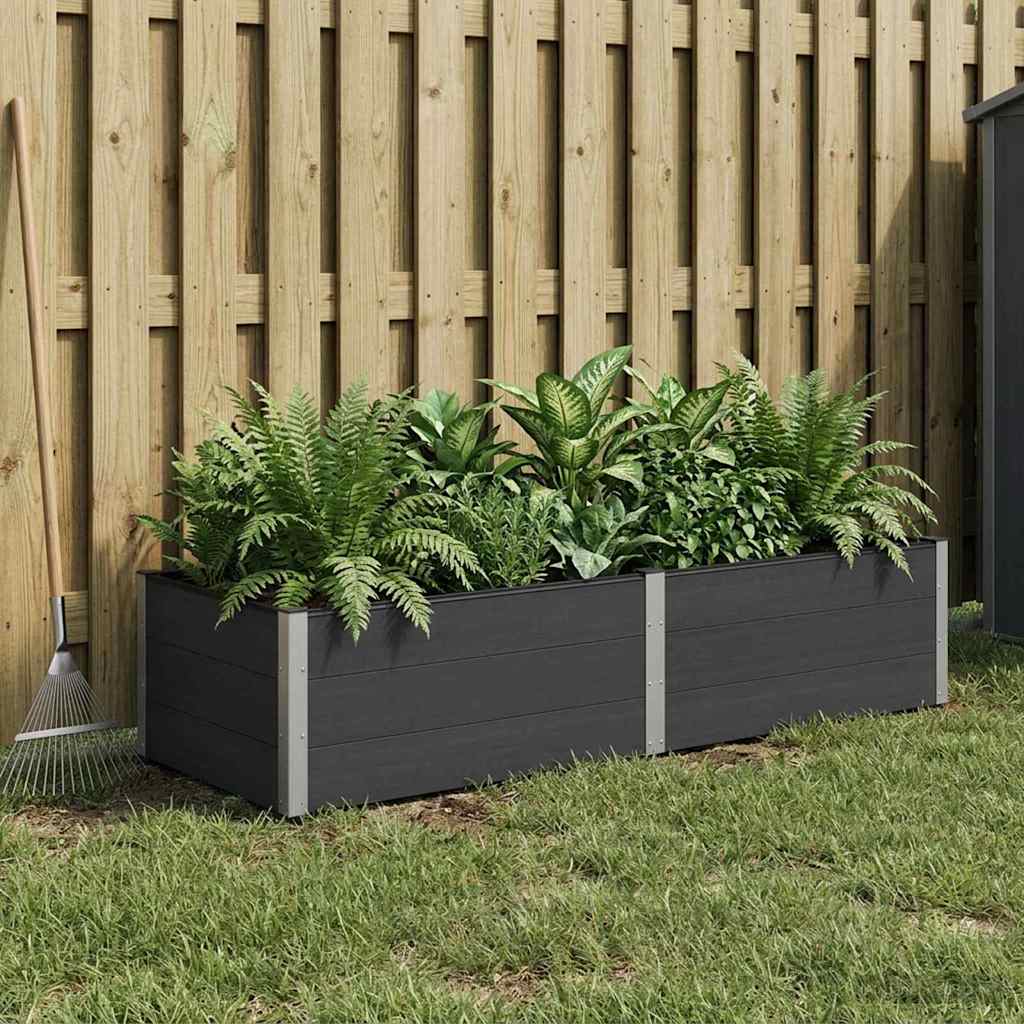 Letto rialzato da giardino Nero 250 x 100 x 54 cm