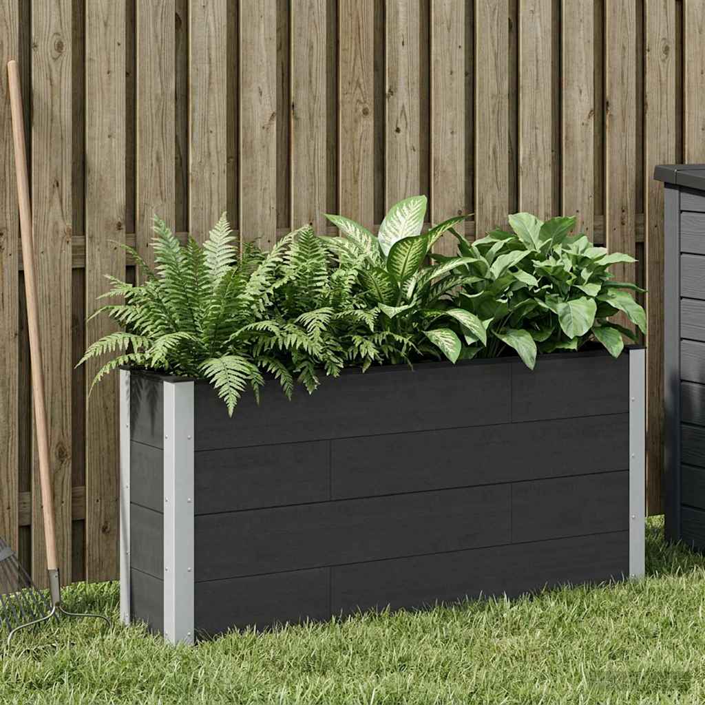 Letto rialzato da giardino Nero 150 x 30 x 72 cm