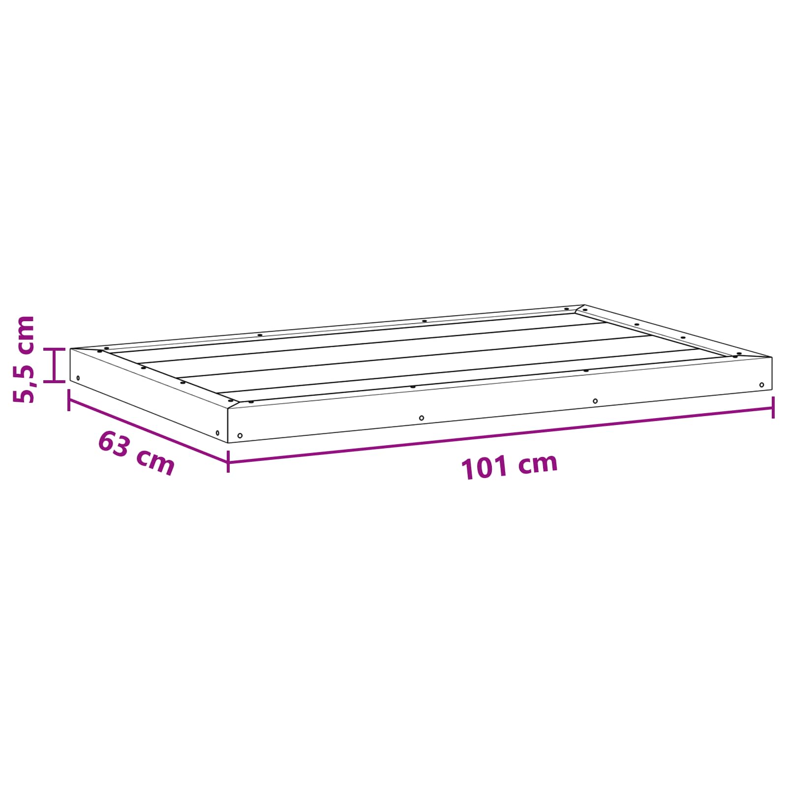 Piastra base per doccia WPC Nero 101 x 63 x 5,5 cm