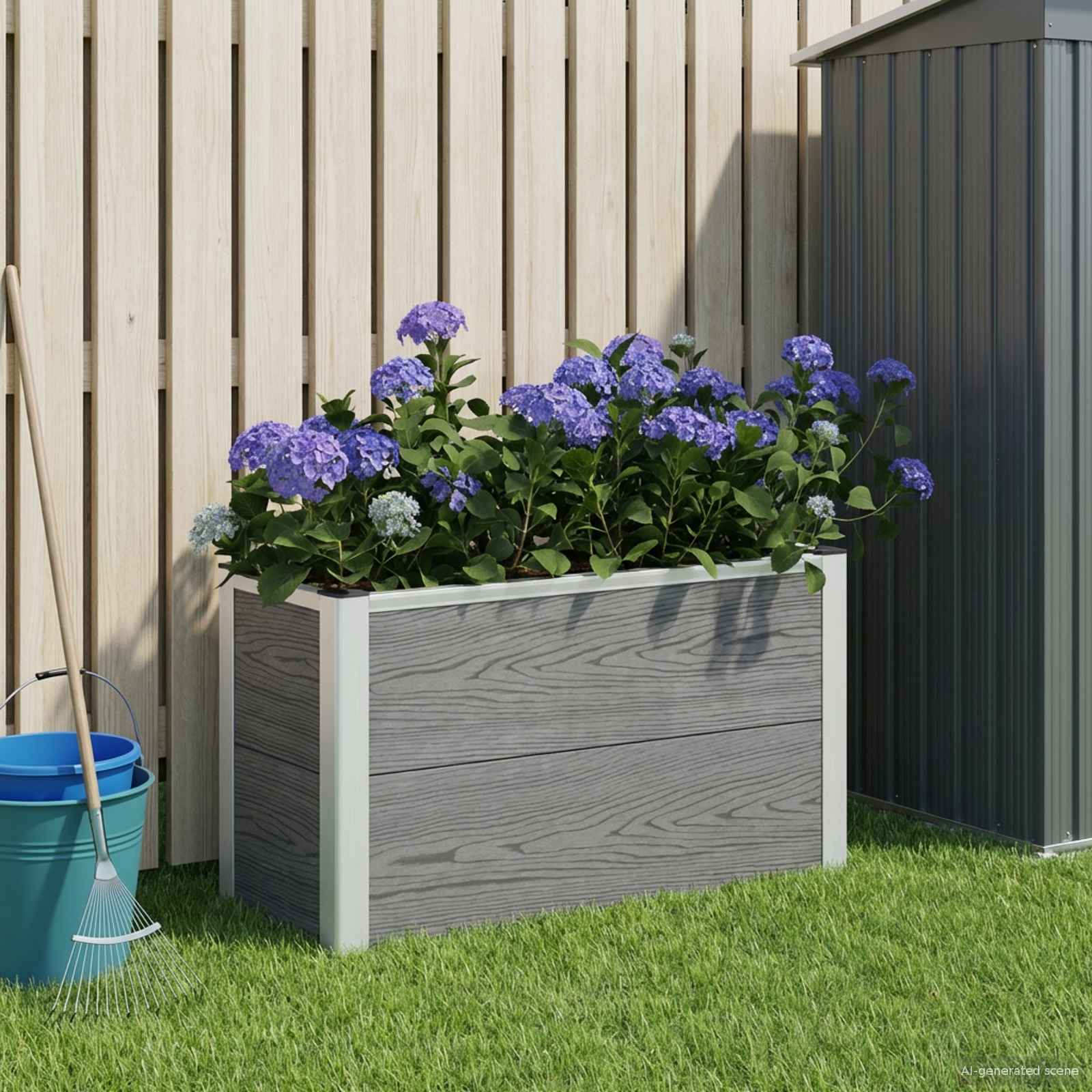 Letto rialzato da giardino Grigio 75 x 30 x 42 cm