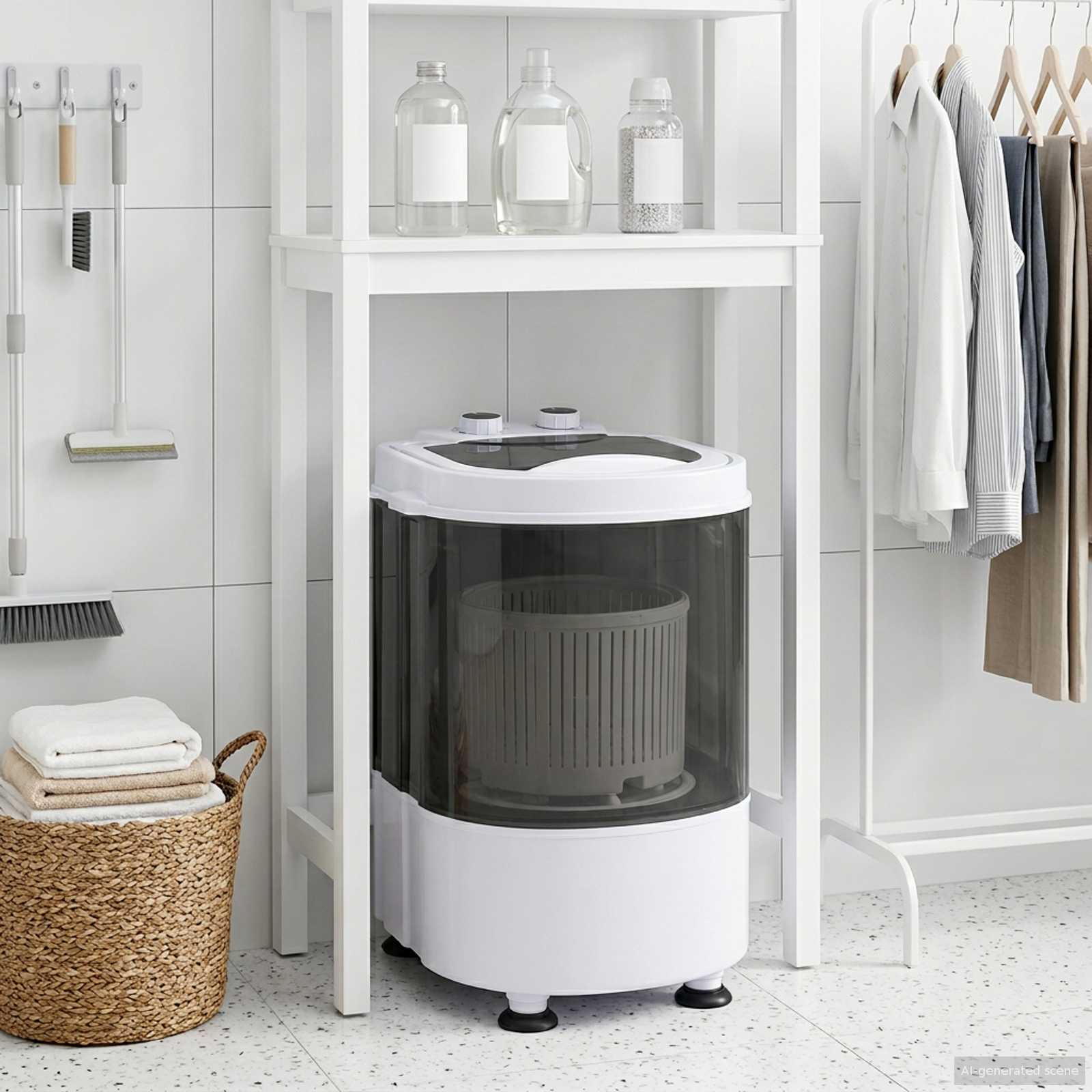 Mini lavatrice con vasca singola 2,6 kg Nero e Bianco