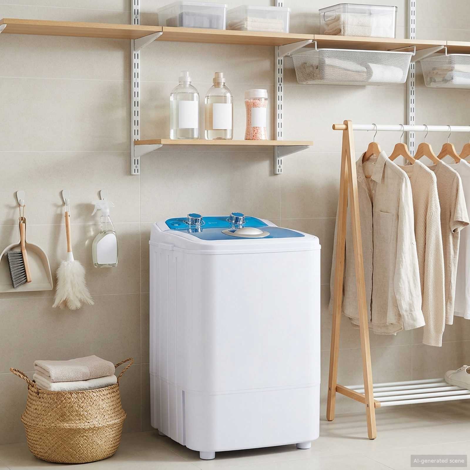Mini lavatrice con vasca singola 4,6 kg Blu e Bianco