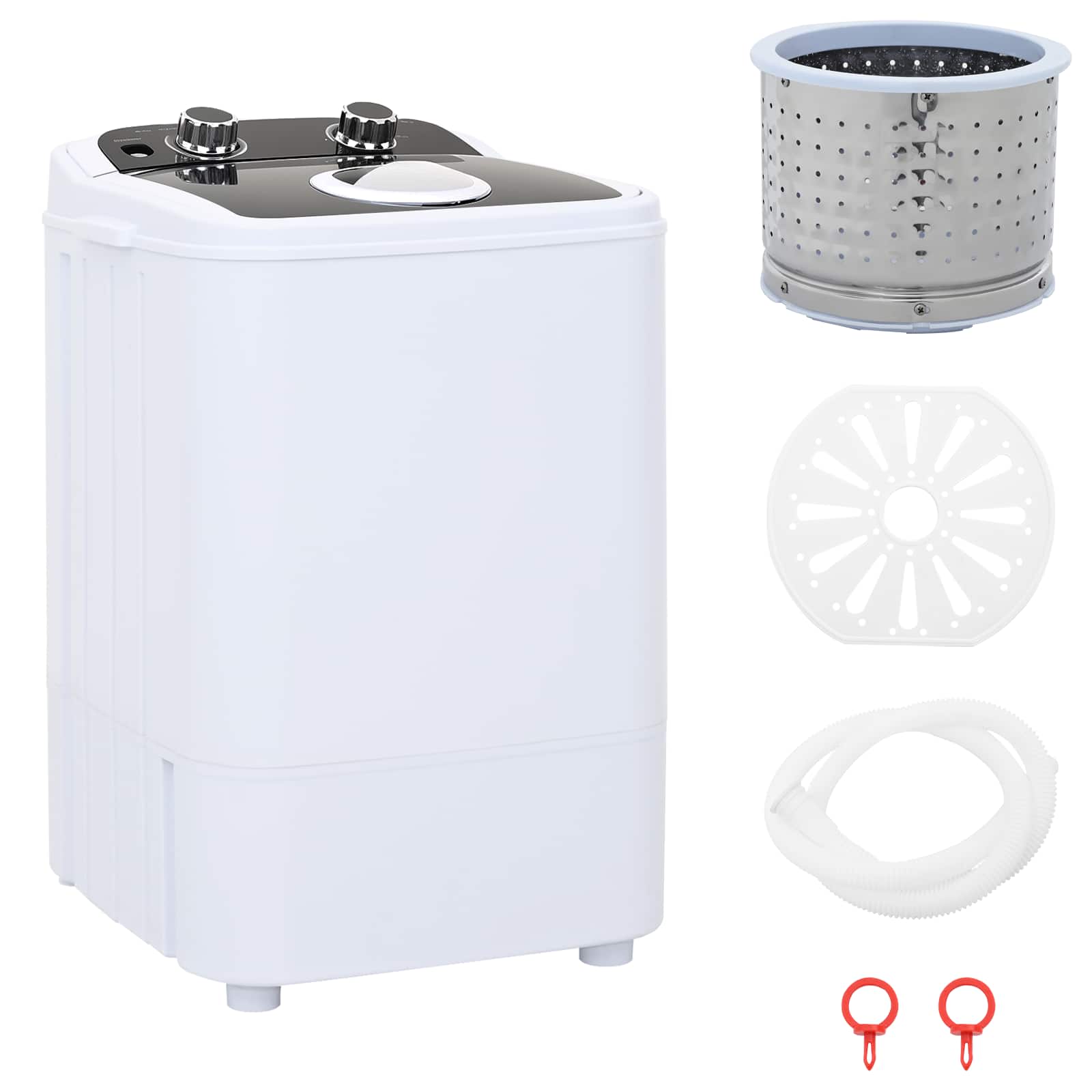 Mini lavatrice con vasca singola 4,6 kg Nero e Bianco