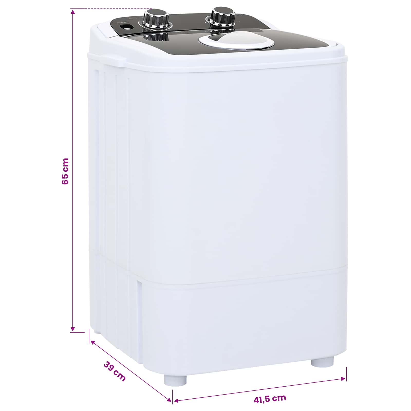 Mini lavatrice con vasca singola 4,6 kg Nero e Bianco