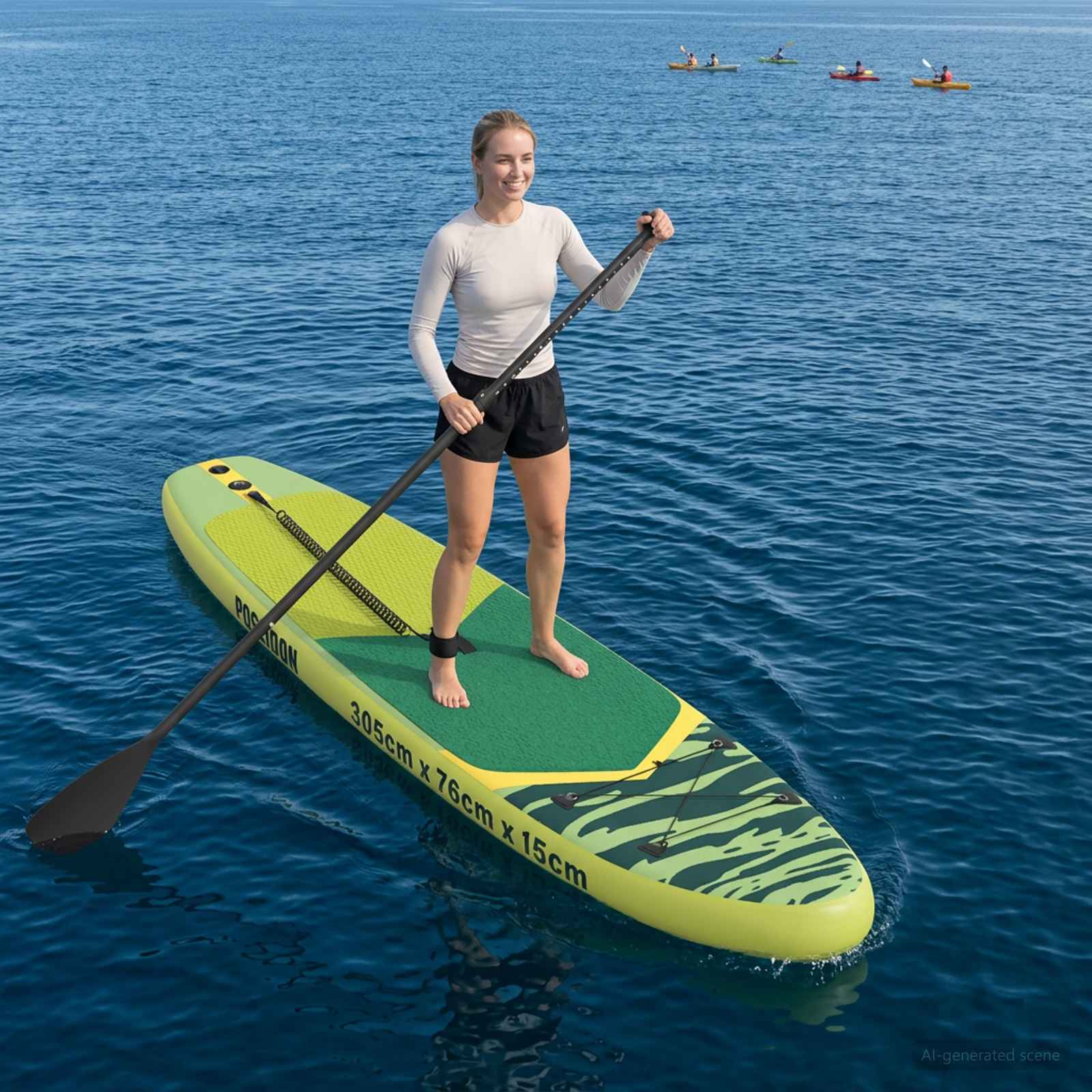 Tavola da Paddle Gonfiabile POSEIDON 305 x 76 x 15 cm Verde