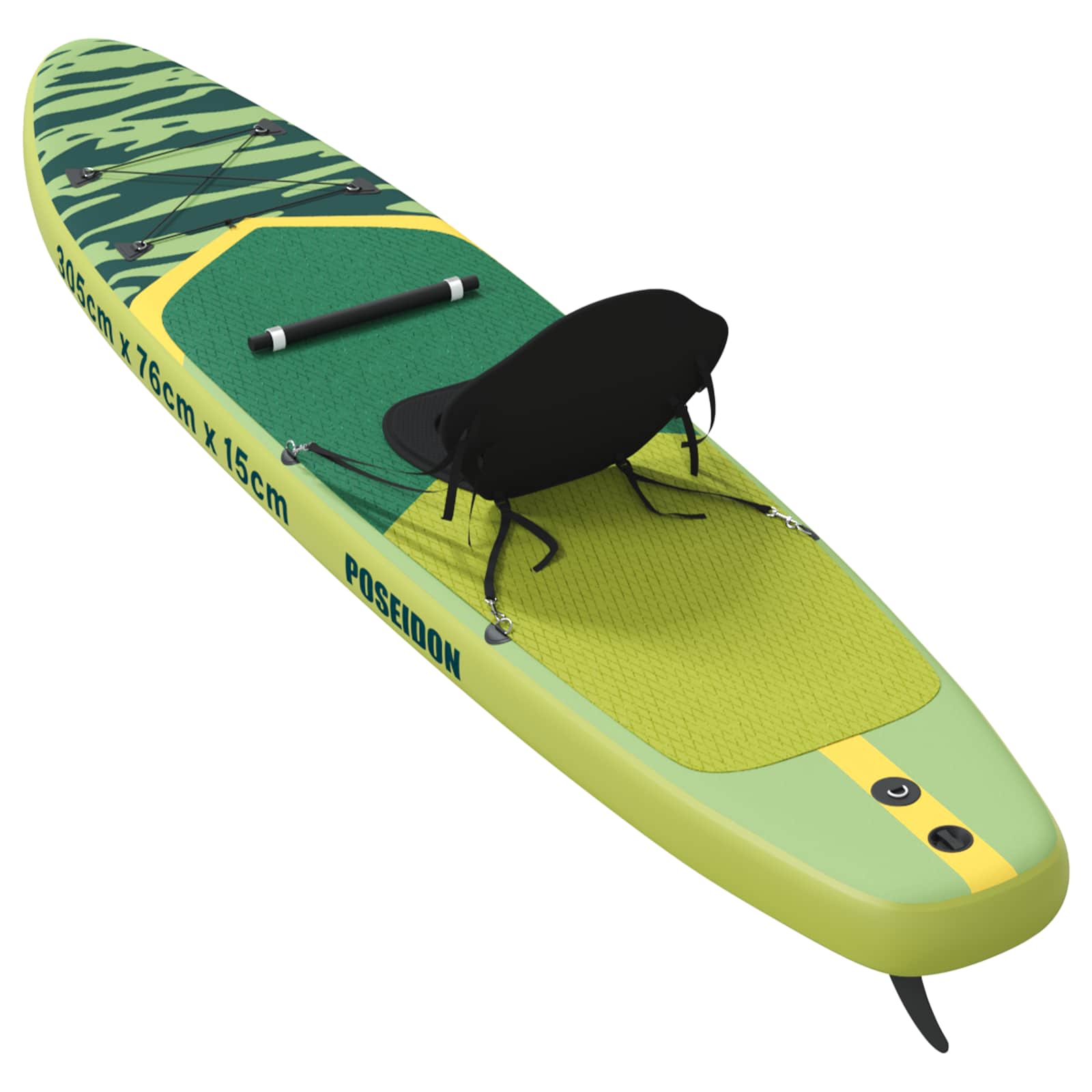 SUP Board con Seggiolino 2-in-1 POSEIDON 305 x 76 x 15 cm Verde