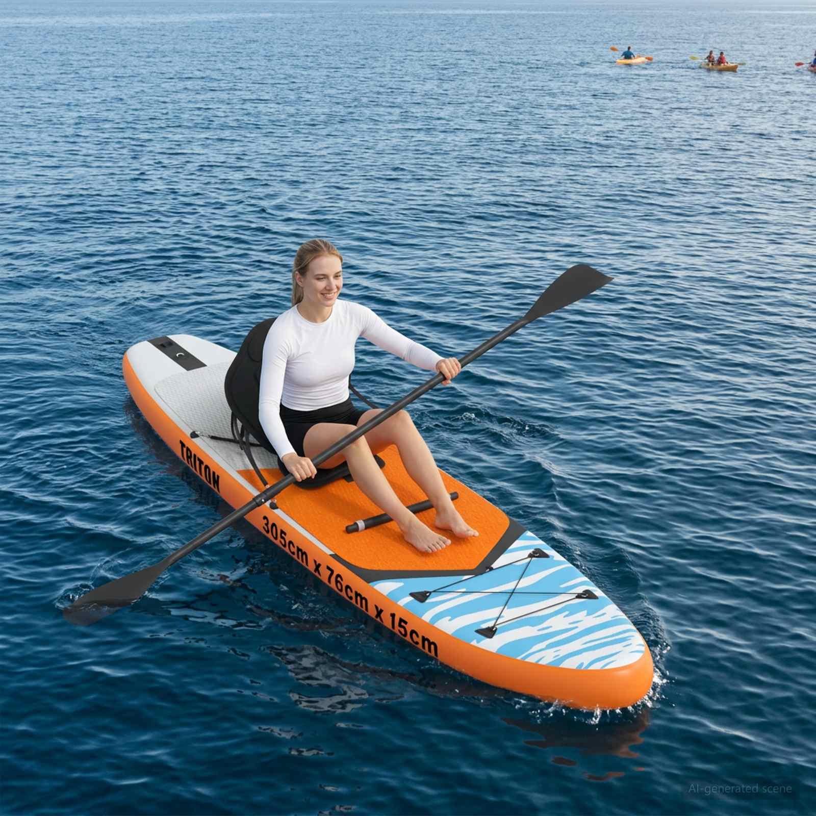 SUP Board con Seggiolino 2-in-1 TRITON 305 x 76 x 15 cm Blu