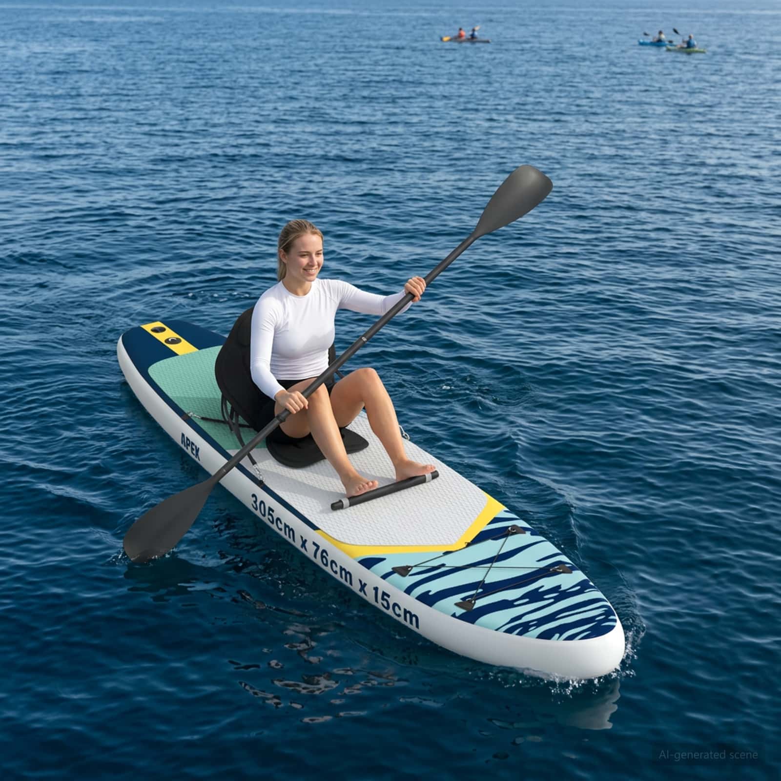 SUP Board con Seggiolino 2-in-1 APEX 305 x 76 x 15 cm Blu