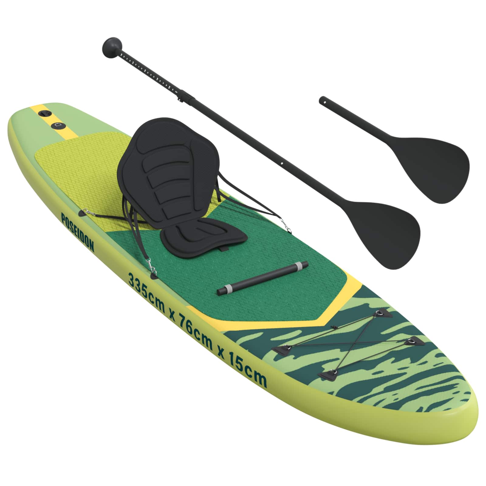 SUP Board con Seggiolino 2-in-1 POSEIDON 335 x 76 x 15 cm Verde