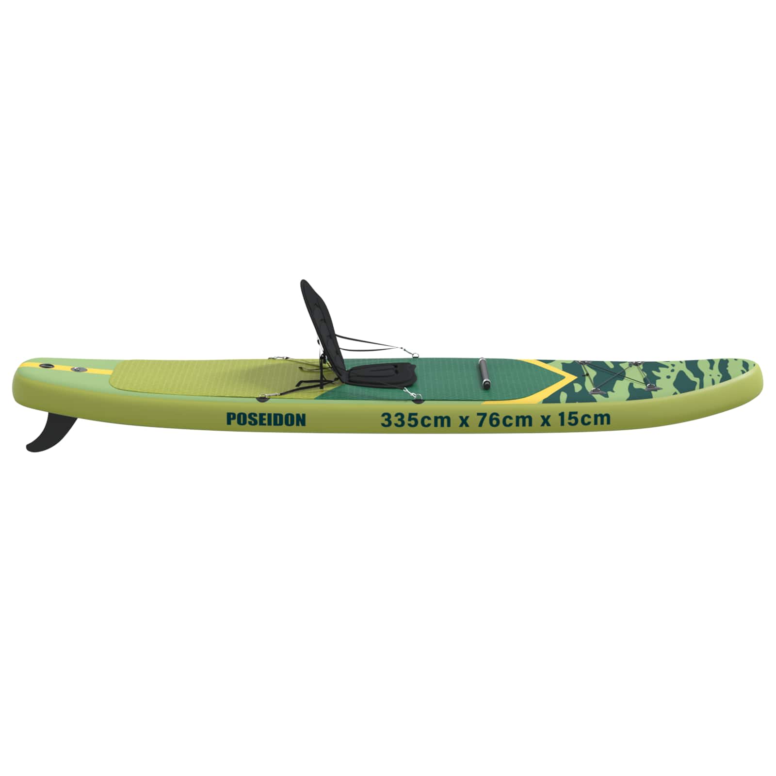 SUP Board con Seggiolino 2-in-1 POSEIDON 335 x 76 x 15 cm Verde