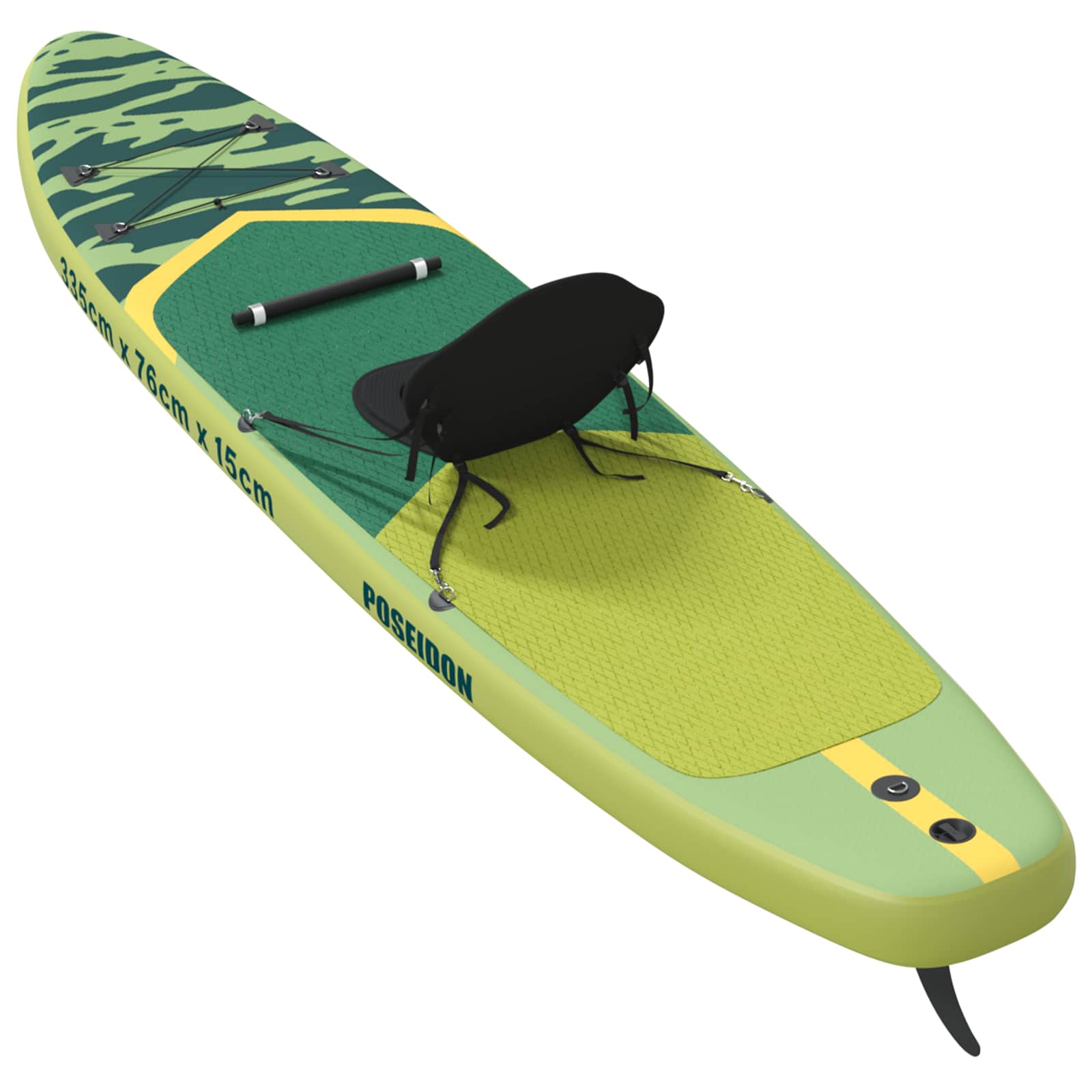 SUP Board con Seggiolino 2-in-1 POSEIDON 335 x 76 x 15 cm Verde