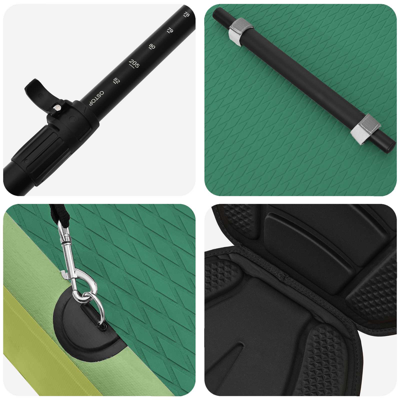 SUP Board con Seggiolino 2-in-1 POSEIDON 335 x 76 x 15 cm Verde