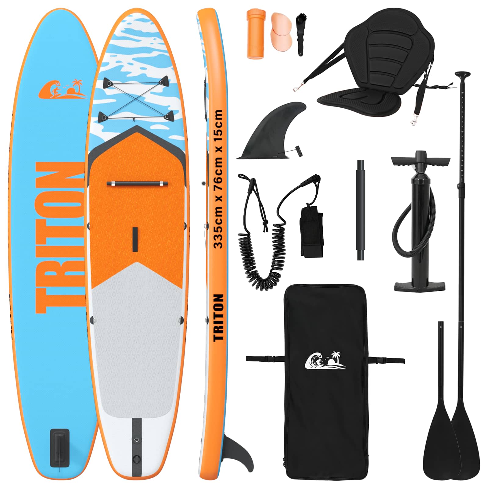 SUP Board con Seggiolino 2-in-1 TRITON 335 x 76 x 15 cm Blu