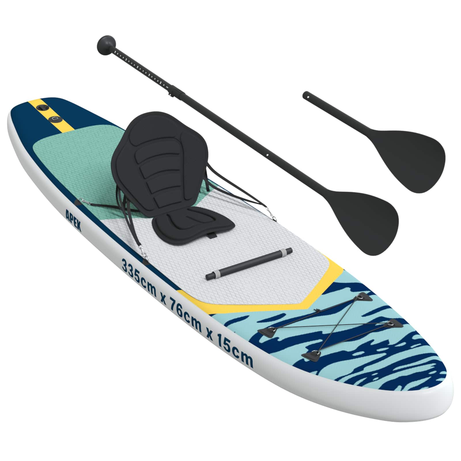 SUP Board con Seggiolino 2-in-1 APEX 335 x 76 x 15 cm Blu