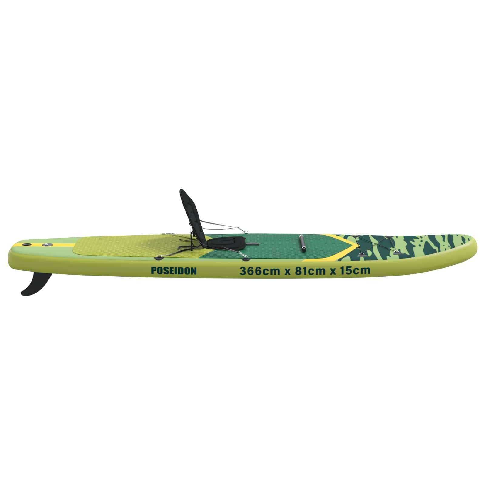 SUP Board con Seggiolino 2-in-1 POSEIDON 366 x 81 x 15 cm Verde