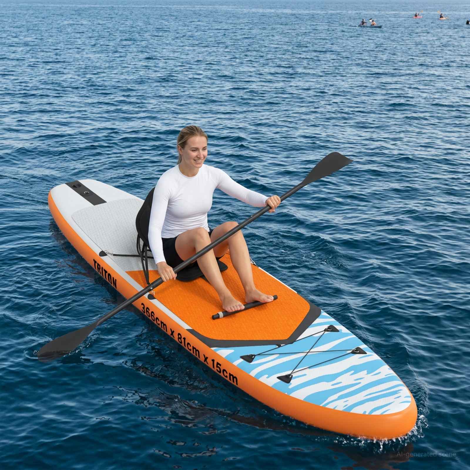 SUP Board con Seggiolino 2-in-1 TRITON 366 x 81 x 15 cm Blu